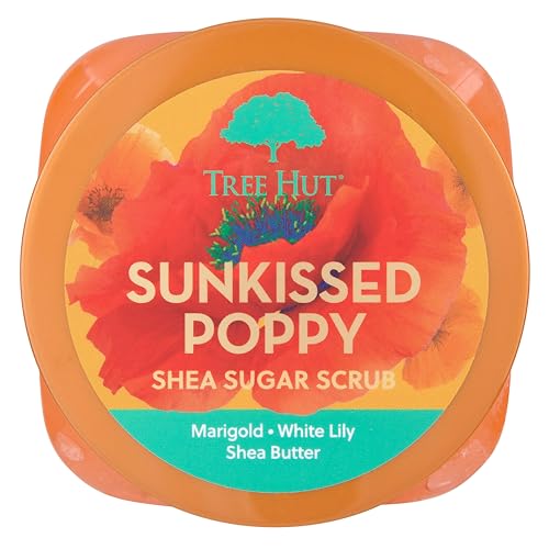 Tree Hut Moroccan Rose Shea Sugar Scrub | Exfoliating Body Scrub Removes Dead, Dry Skin for a Soft & Hydrated Feel | Nourishing Essential Body Care | 18 fl oz.