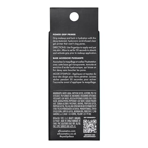 e.l.f. Power Grip Primer Mini, Gel-Based & Hydrating Face Primer For Smoothing Skin & Gripping Makeup, Moisturizes & Primes