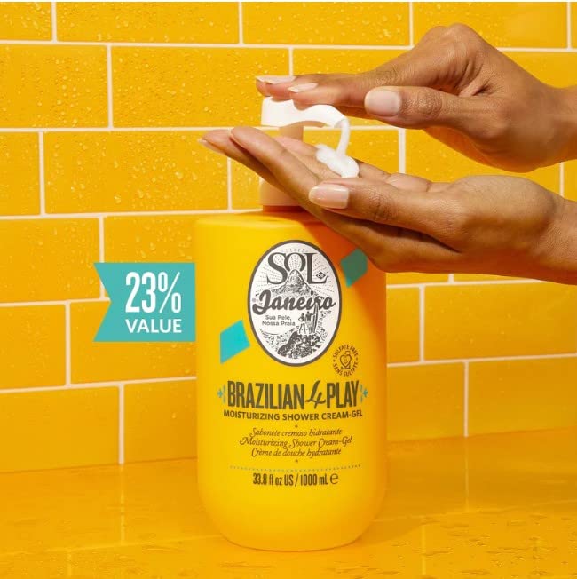 SOL DE JANEIRO Brazilian Play Moisturizing Shower Cream-Gel Body Wash - Premium Body Cleanser - Hydrating for Soft Skin