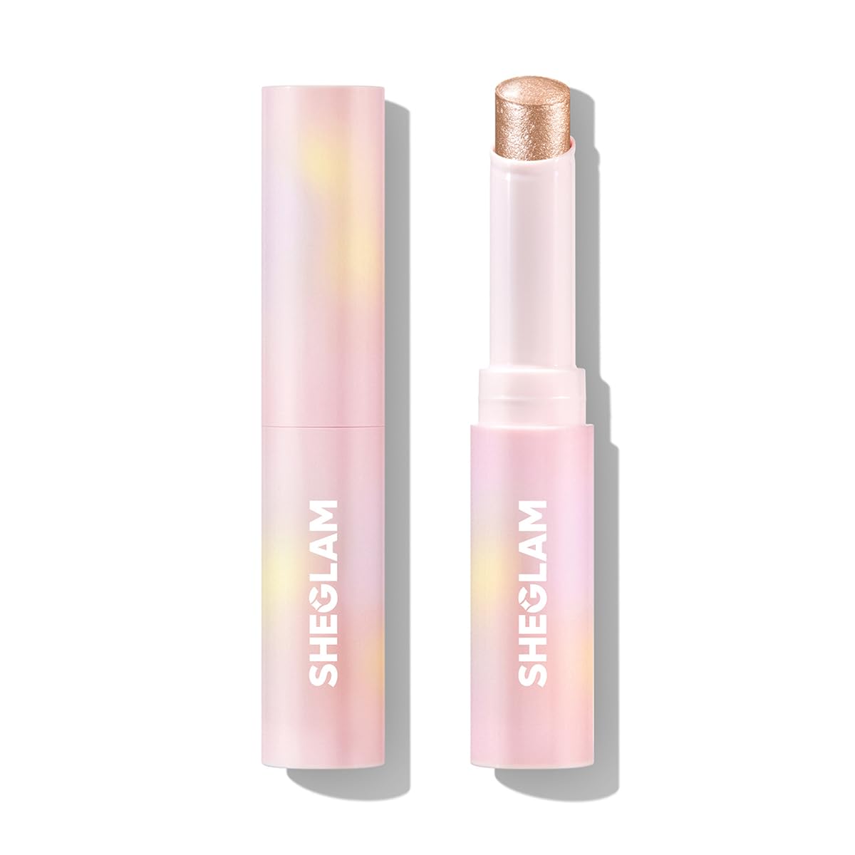 SHEGLAM Crystal Jelly Glaze Stick Eye Shadow Stick Eyeliner Brightener Pencil Crayon with Brush Easy to Blend Long Lasting Shimmer Eyeshadow-Rosy Gem