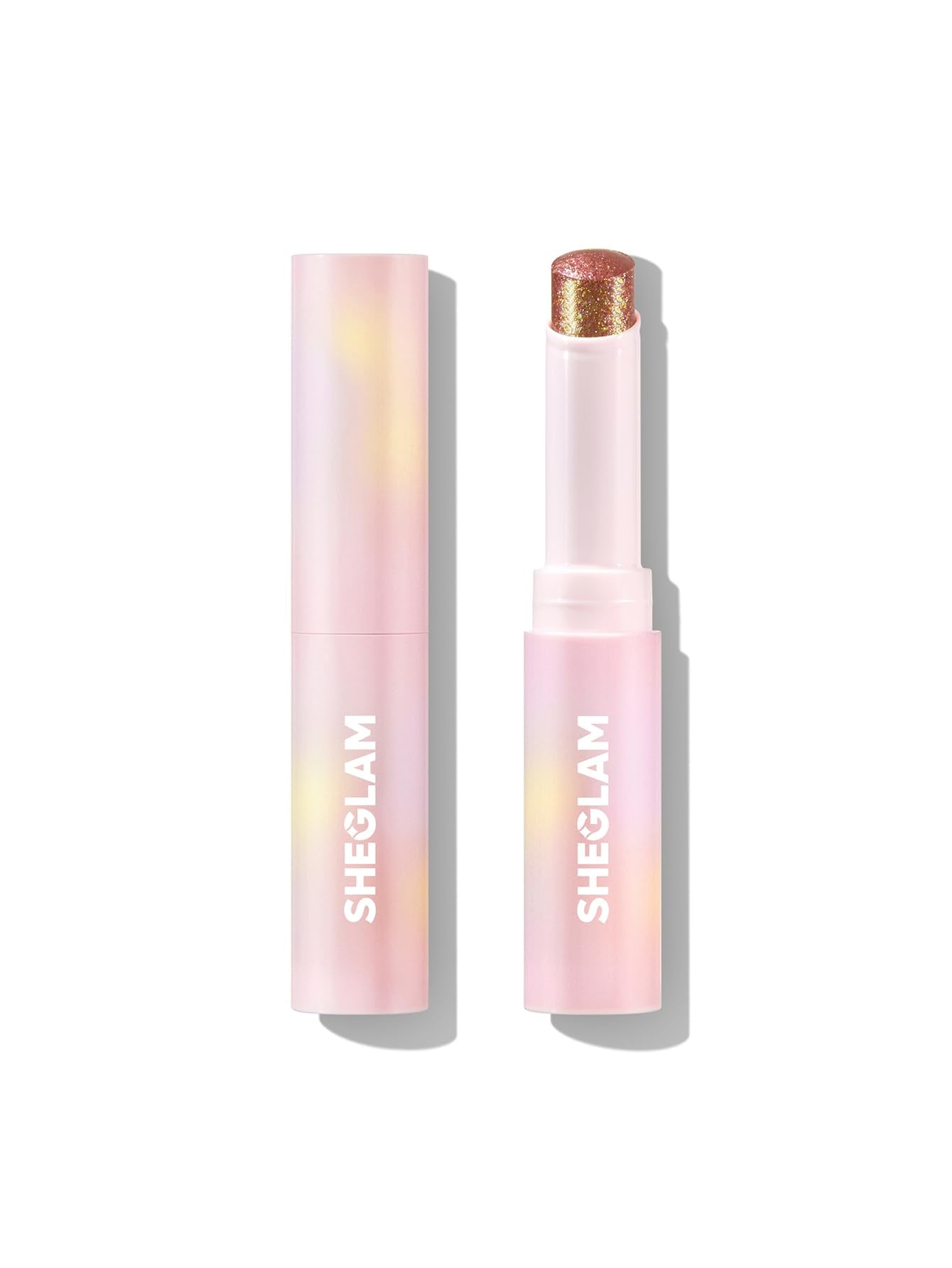 SHEGLAM Crystal Jelly Glaze Stick Eye Shadow Stick Eyeliner Brightener Pencil Crayon with Brush Easy to Blend Long Lasting Shimmer Eyeshadow-Rosy Gem