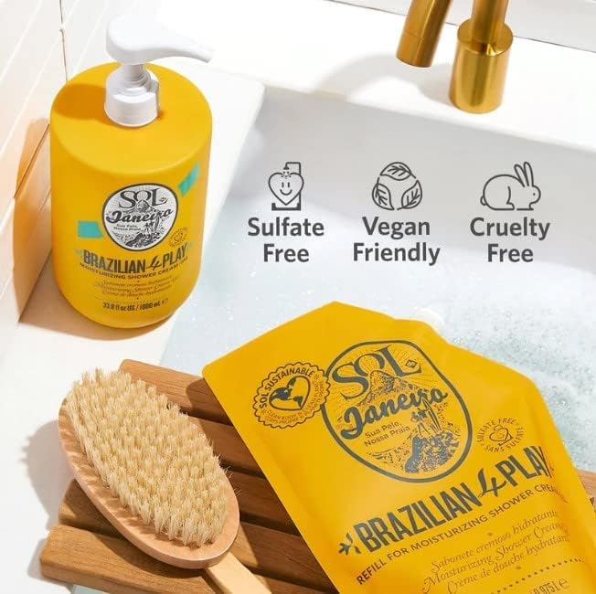 SOL DE JANEIRO Brazilian Play Moisturizing Shower Cream-Gel Body Wash - Premium Body Cleanser - Hydrating for Soft Skin