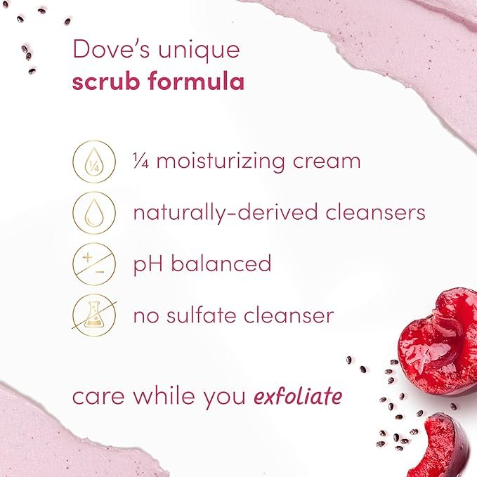 Dove Body Scrub Dragon Fruit & Coconut Cream Body Scrub Exfoliates and Deeply Nourishes for Smooth, Radiant Skin 15 oz