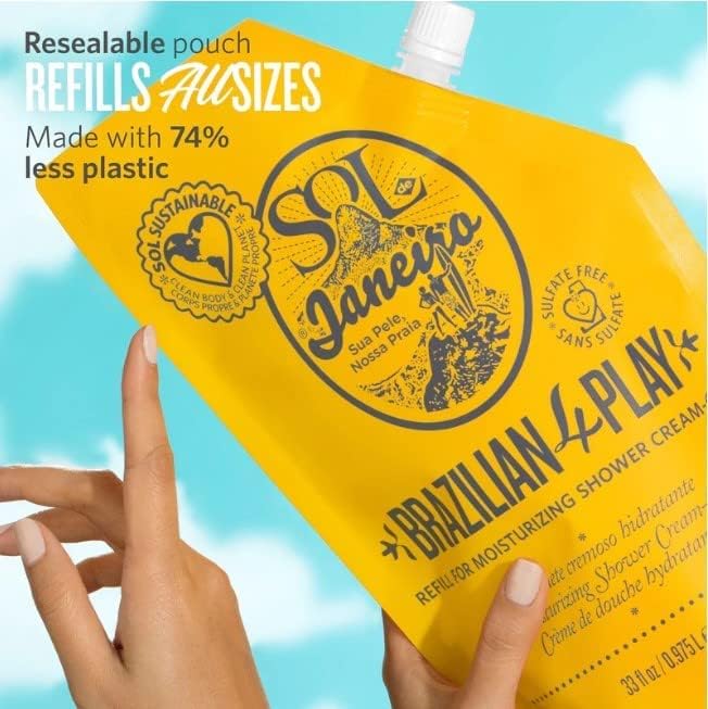 SOL DE JANEIRO Brazilian Play Moisturizing Shower Cream-Gel Body Wash - Premium Body Cleanser - Hydrating for Soft Skin
