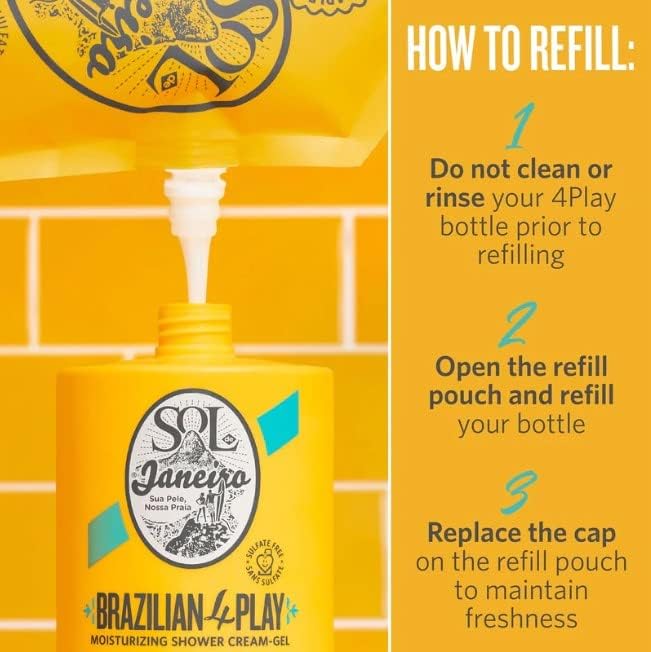 SOL DE JANEIRO Brazilian Play Moisturizing Shower Cream-Gel Body Wash - Premium Body Cleanser - Hydrating for Soft Skin