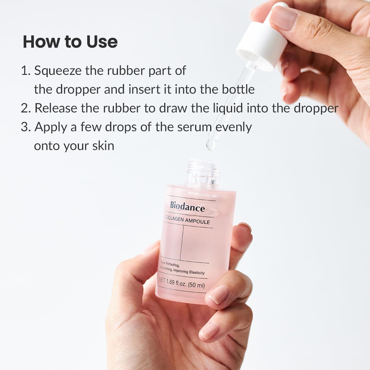 Biodance Collagen Ampoule | Korean Collagen Serum for Face, Pore Minimizing & Anti Aging Face Serum for Women | 1.69 fl. oz x 1 ea