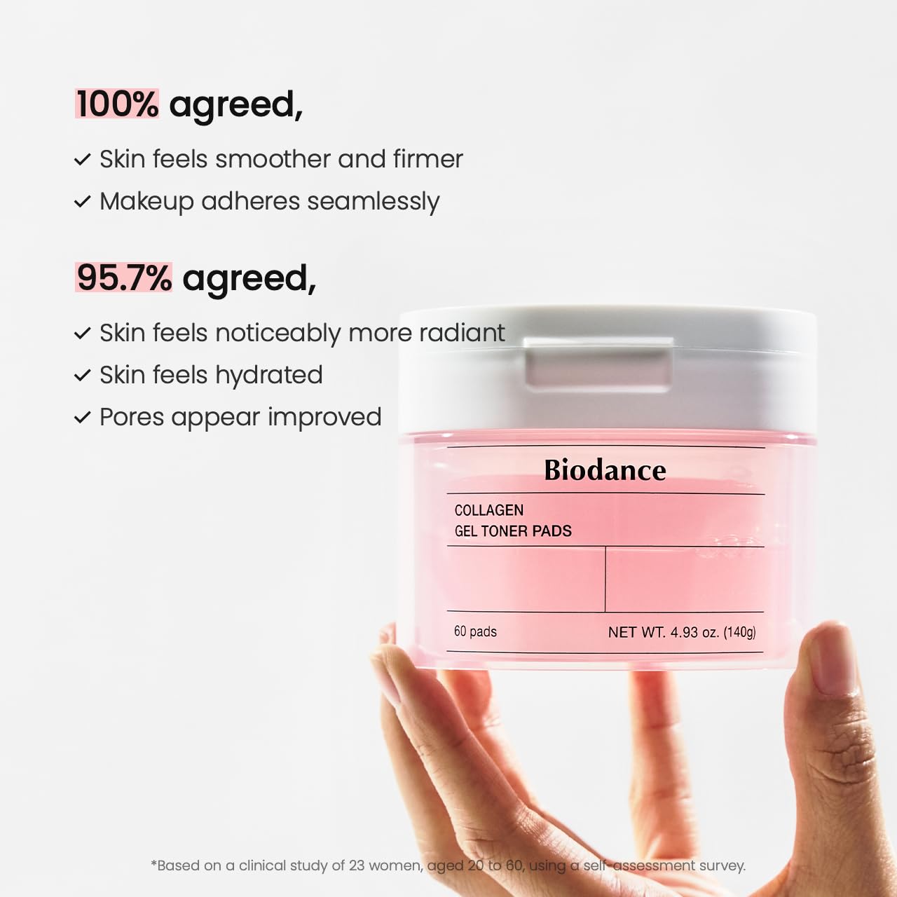 Biodance Collagen Gel Toner Pads, Pore Minimizer for Face, Improving Elasticity, Gentle Exfoliating Korean Toner Pads for Sensitive Skin, 4.93 fl.oz.(140g)*60Pads