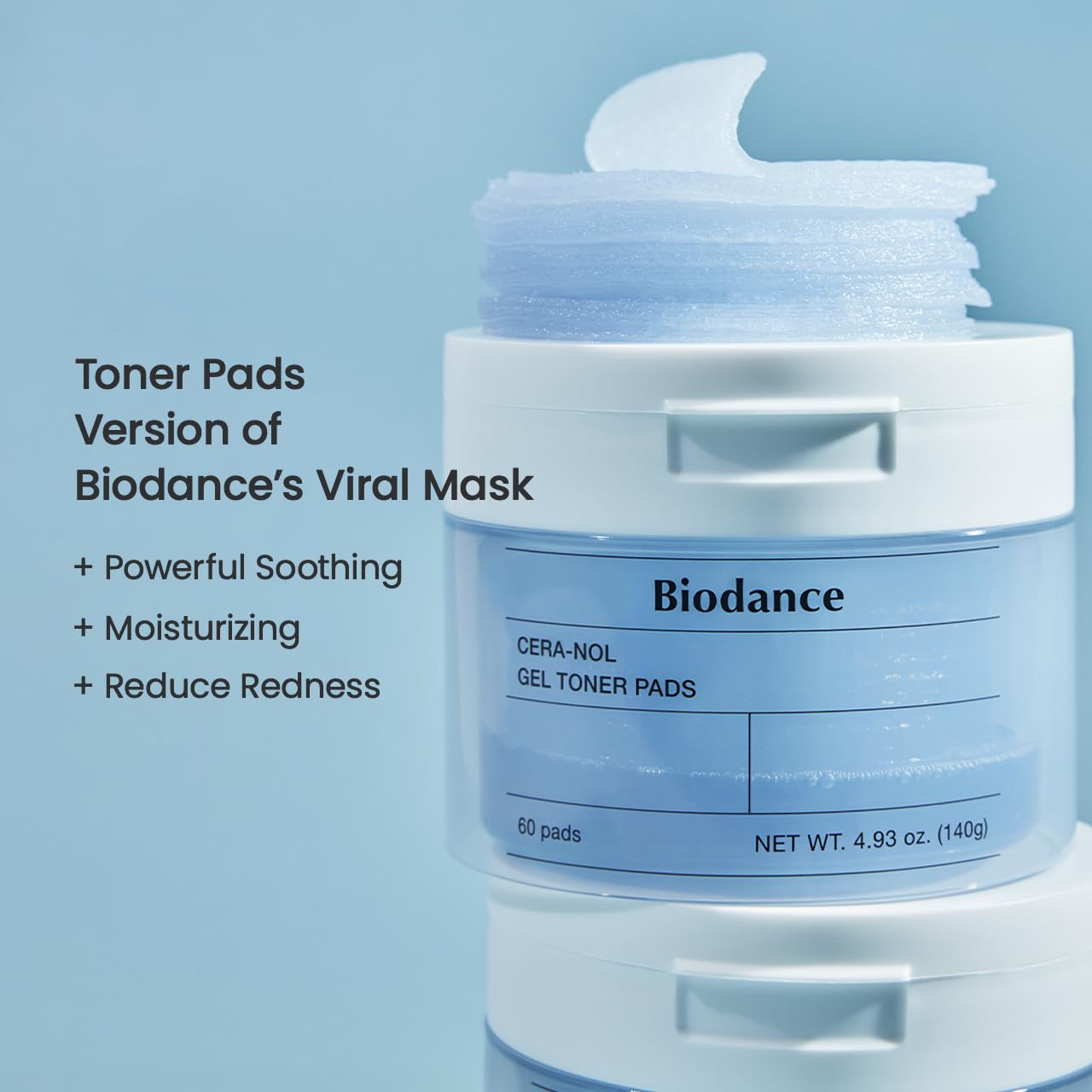 Biodance Collagen Gel Toner Pads, Pore Minimizer for Face, Improving Elasticity, Gentle Exfoliating Korean Toner Pads for Sensitive Skin, 4.93 fl.oz.(140g)*60Pads