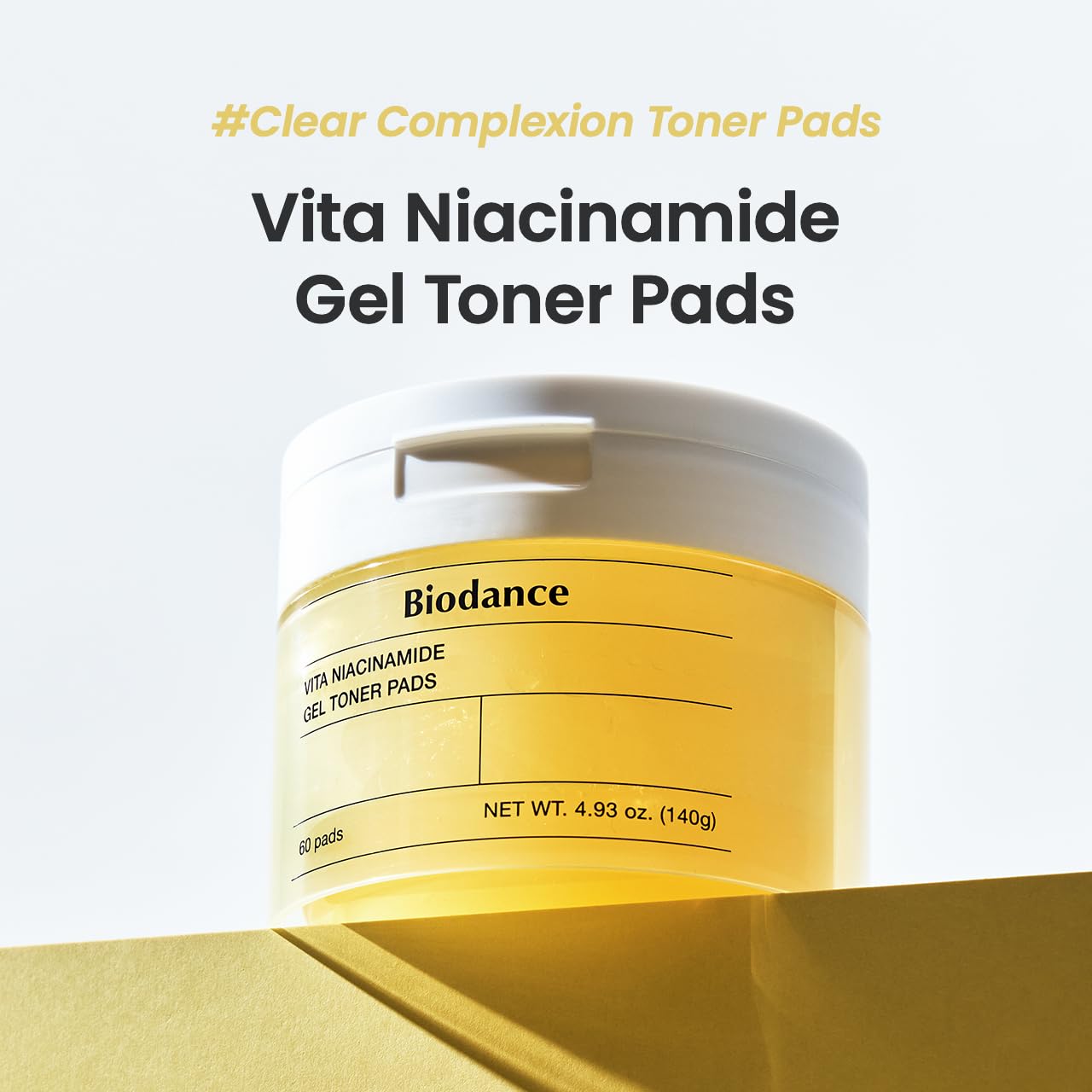 Biodance Radiance & Firming Skincare Duo, Vita Niacinamide Gel Toner Pads and Bio-Collagen Real Deep Hydrogel Mask, Brightening and Pore-Minimizing Care for Dull and Sensitive Skin, 60 Pads + 4 Masks