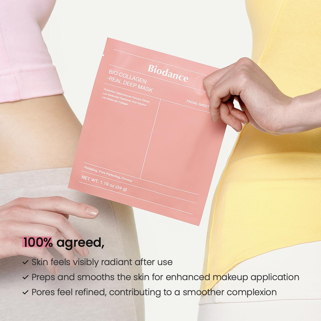 BIODANCE Bio-Collagen Real Deep Mask, Hydrating Overnight Hydrogel Mask, Pore Minimizing, Elasticity Improvement, 34g x16ea