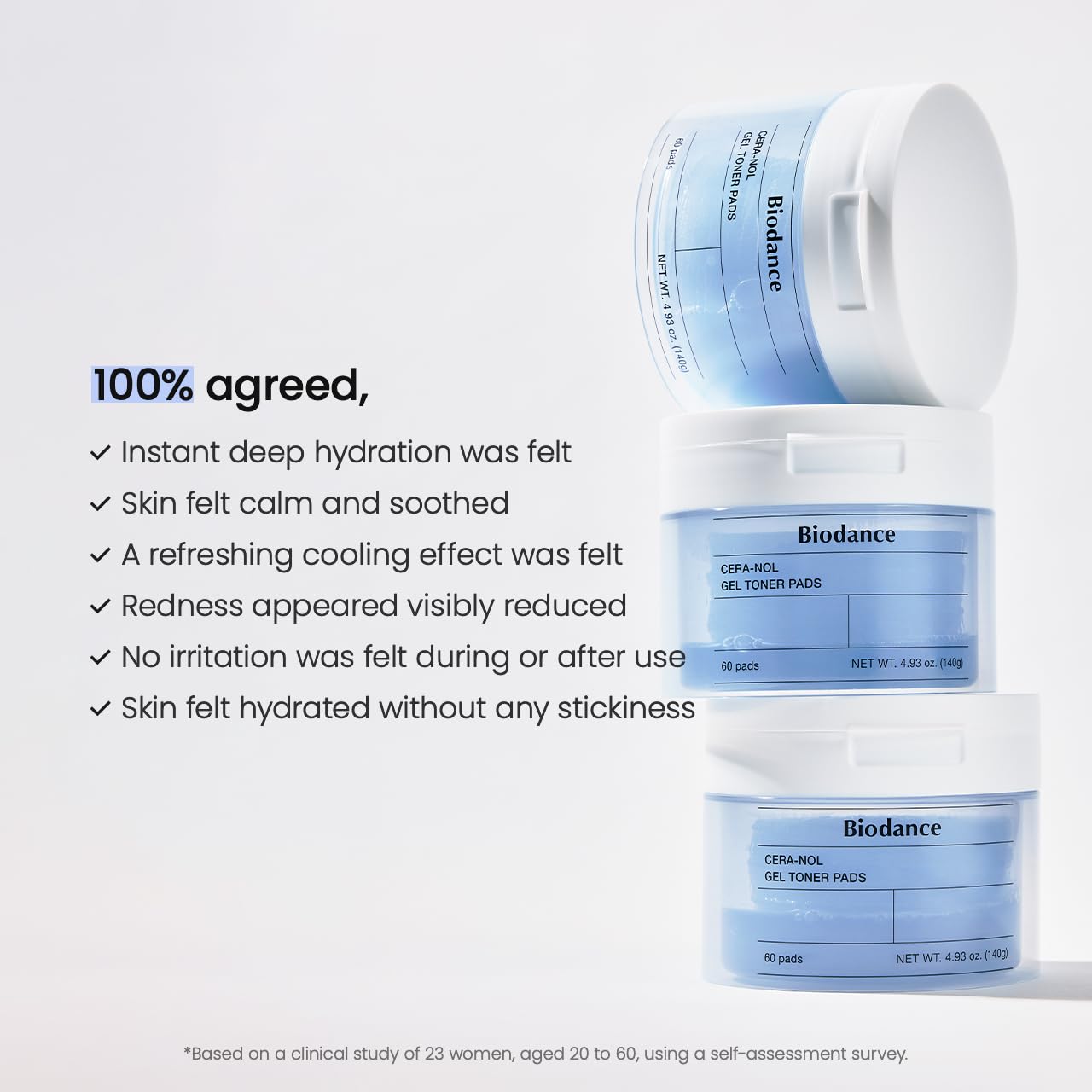 Biodance Collagen Gel Toner Pads, Pore Minimizer for Face, Improving Elasticity, Gentle Exfoliating Korean Toner Pads for Sensitive Skin, 4.93 fl.oz.(140g)*60Pads