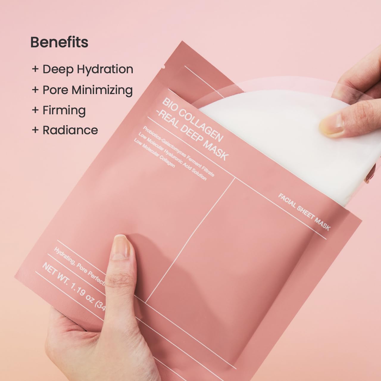 BIODANCE Bio-Collagen Real Deep Mask, Hydrating Overnight Hydrogel Mask, Pore Minimizing, Elasticity Improvement, 34g x16ea
