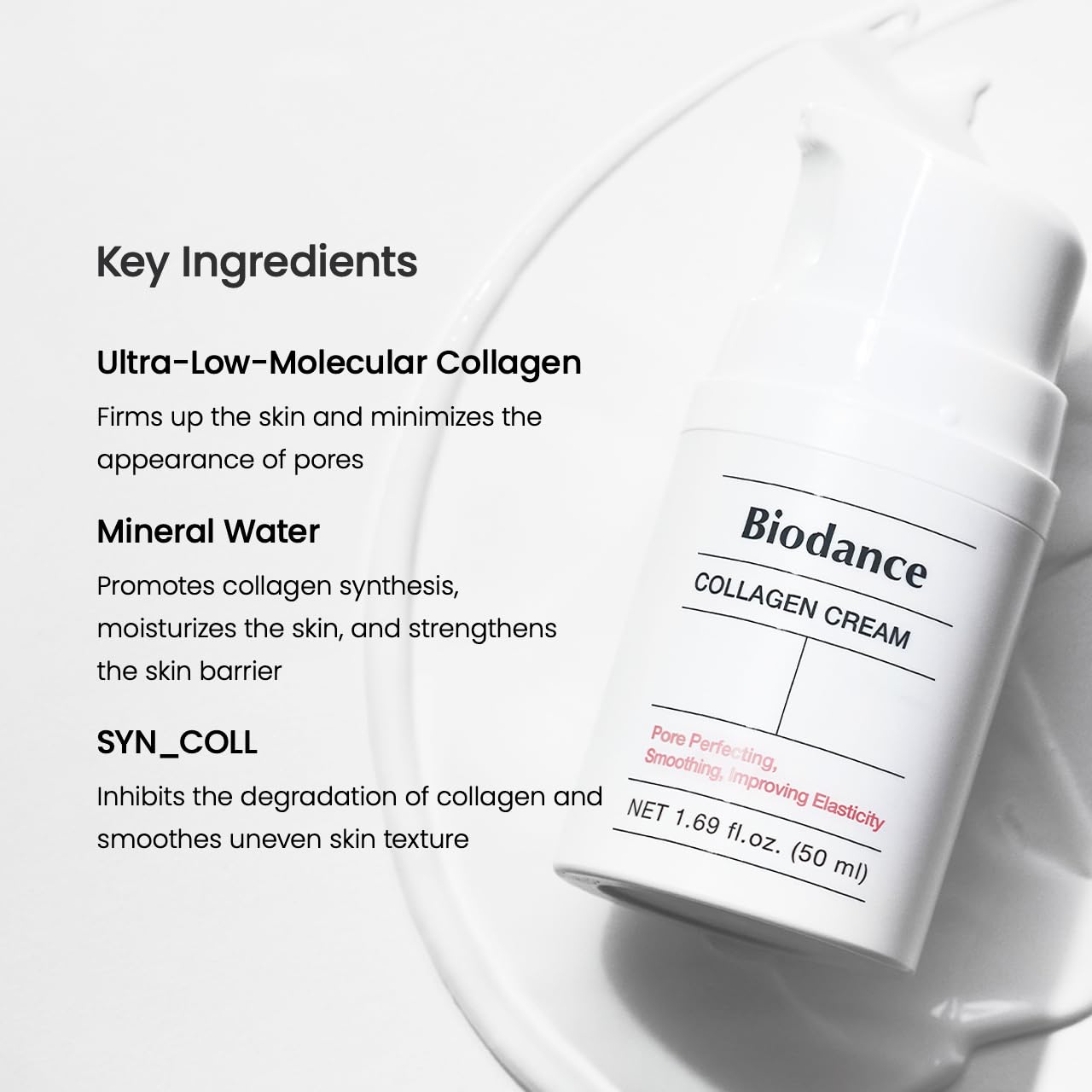 BIODANCE Collagen Cream | Firming Facial Moisturizer with Collagen, Mineral water, Hyaluronic Acid for Face | 1.69 fl.oz, 50ml