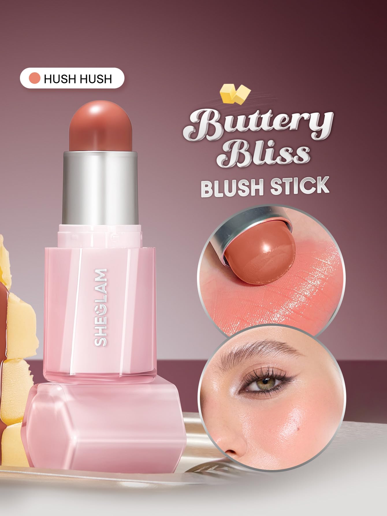 SHEGLAM Buttery Bliss Blush Stick Cream Milk Makeup Blush-Guava Juice