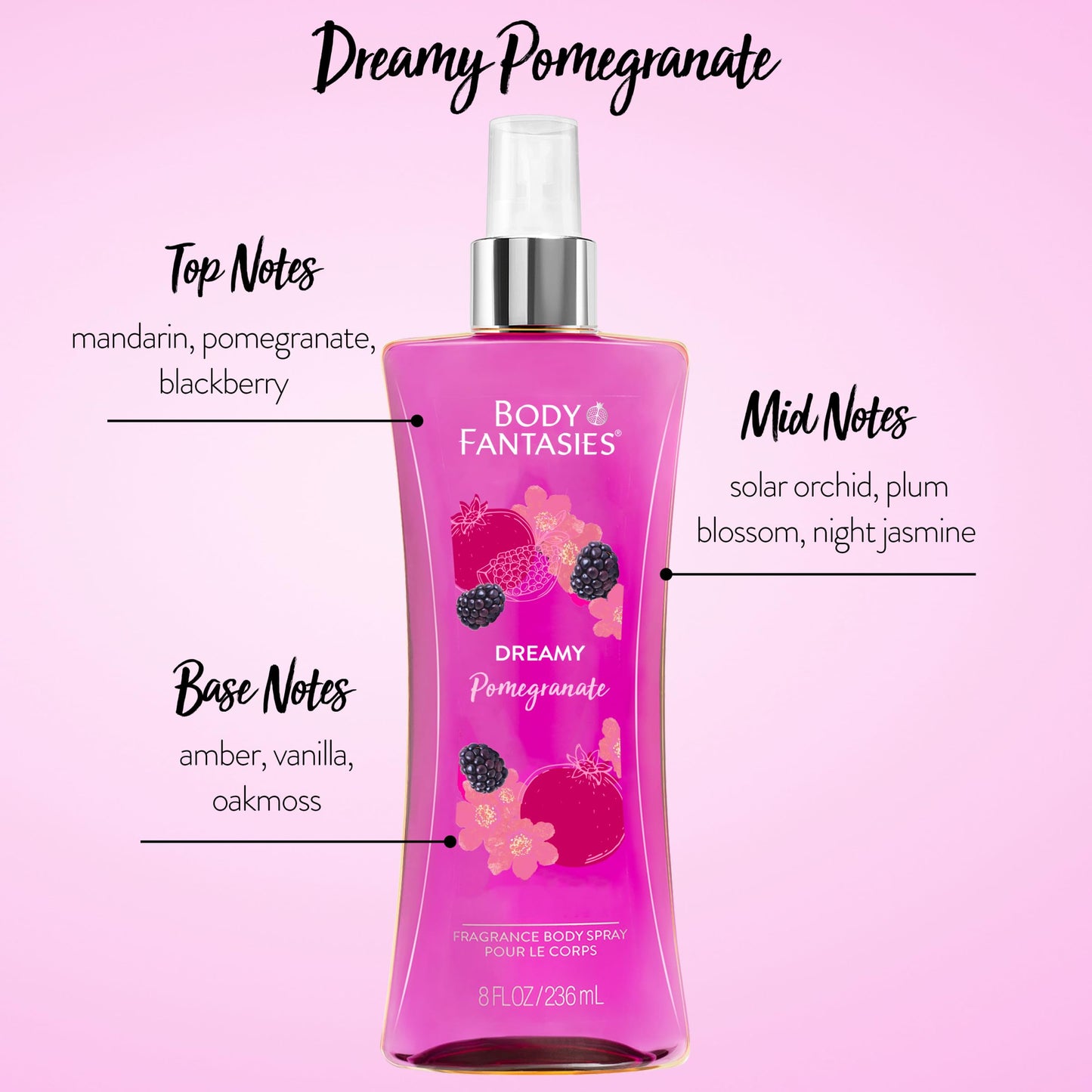 Body Fantasies Signature Fragrance Body Spray, Fresh White Musk, 8 Fluid Ounce