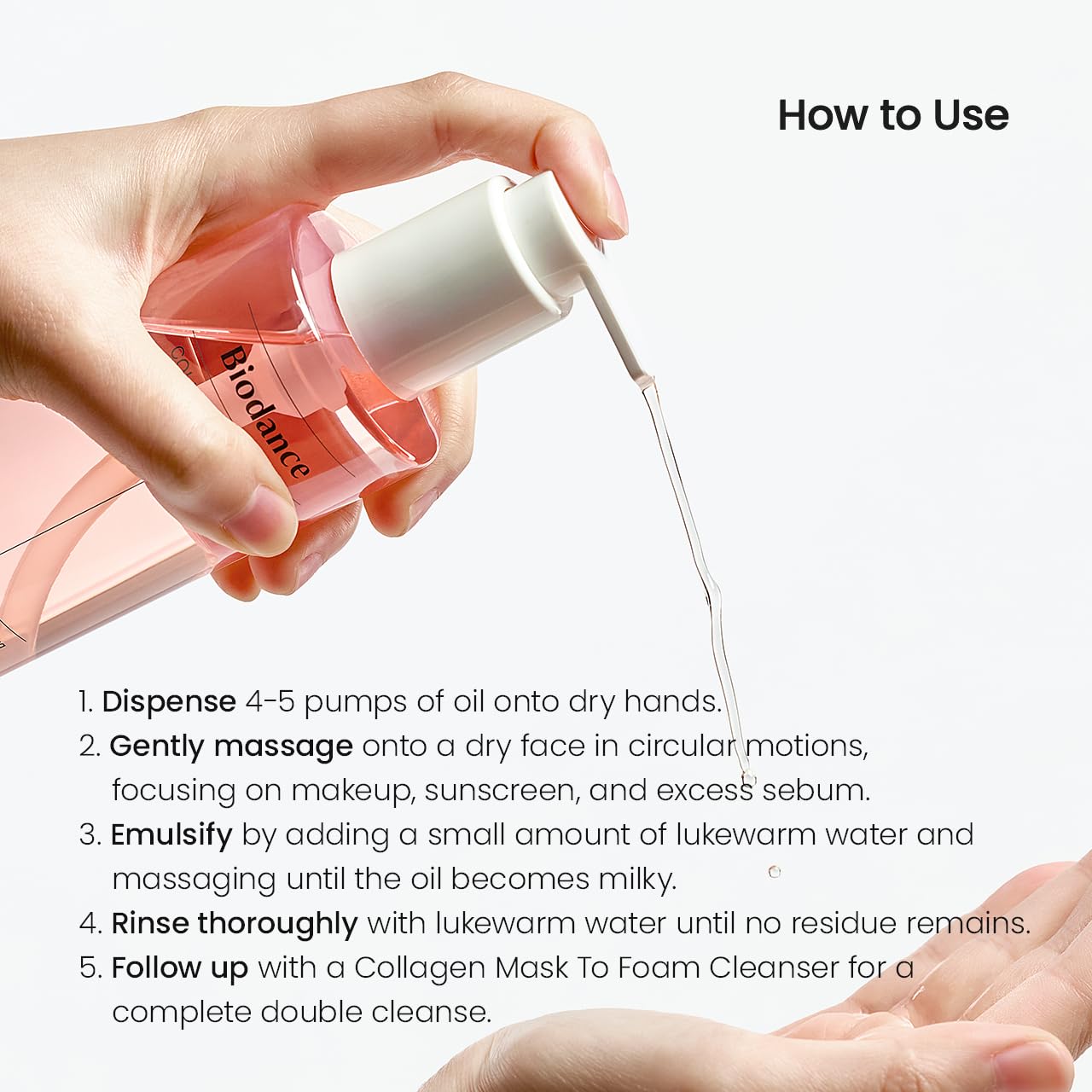 BIODANCE Collagen Cleansing Oil, Facial Oil Cleanser, Gentle Makeup Remover without Clogging Pores, Removes Bleackhed and Whitehead for Sensitive Skin, Oily Skin, 6.76 fl. oz. (200 ml)
