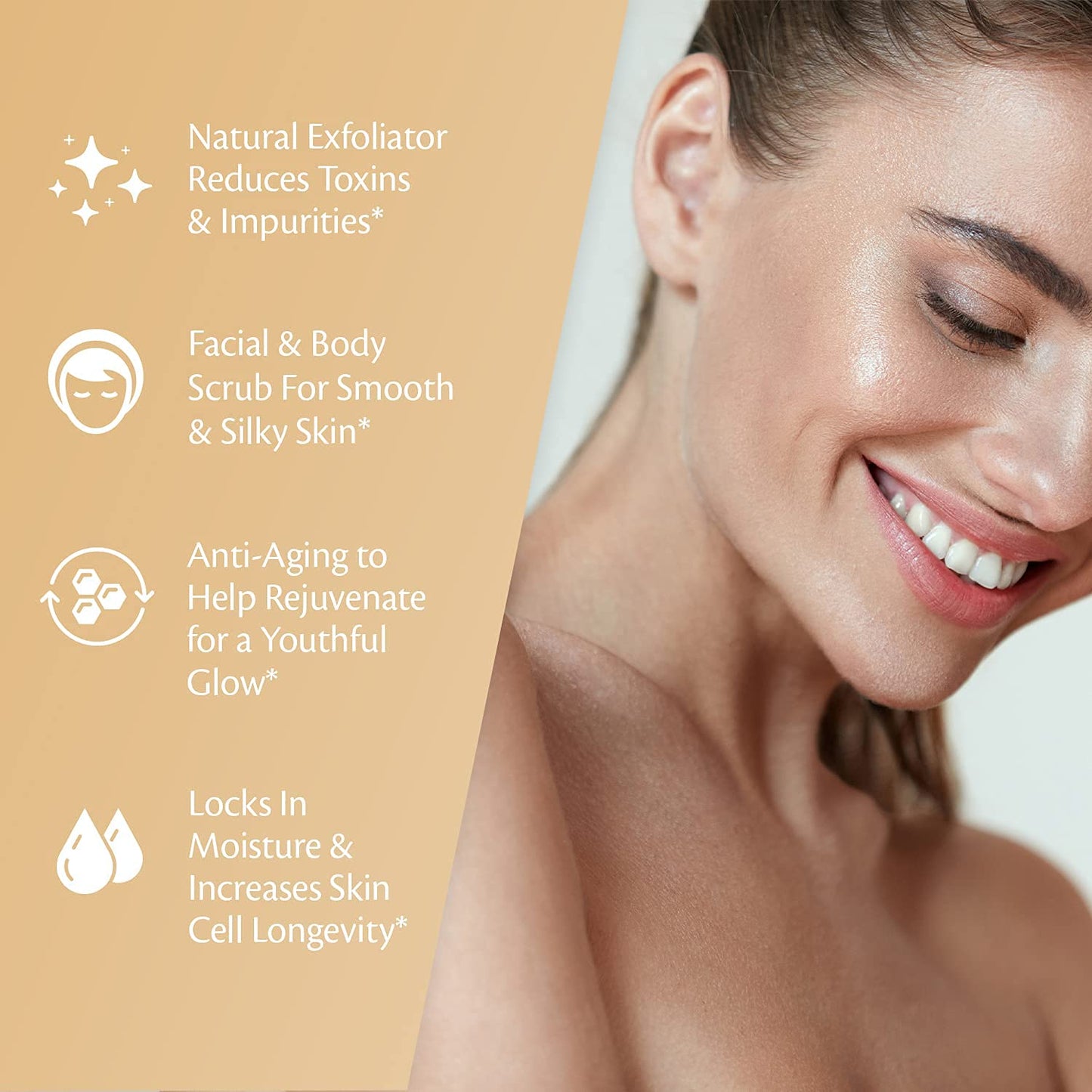 Arabica Coffee Scrub for Hands, Feet, and Body, Exfoliating Scrub with Collagen and Stem Cells, Face Cleanser for Cellulite, Fine Lines, and Stretch Marks by M3 Naturals (1 Pack)