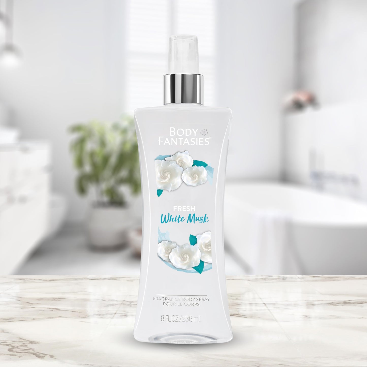 Body Fantasies Signature Fragrance Body Spray, Fresh White Musk, 8 Fluid Ounce