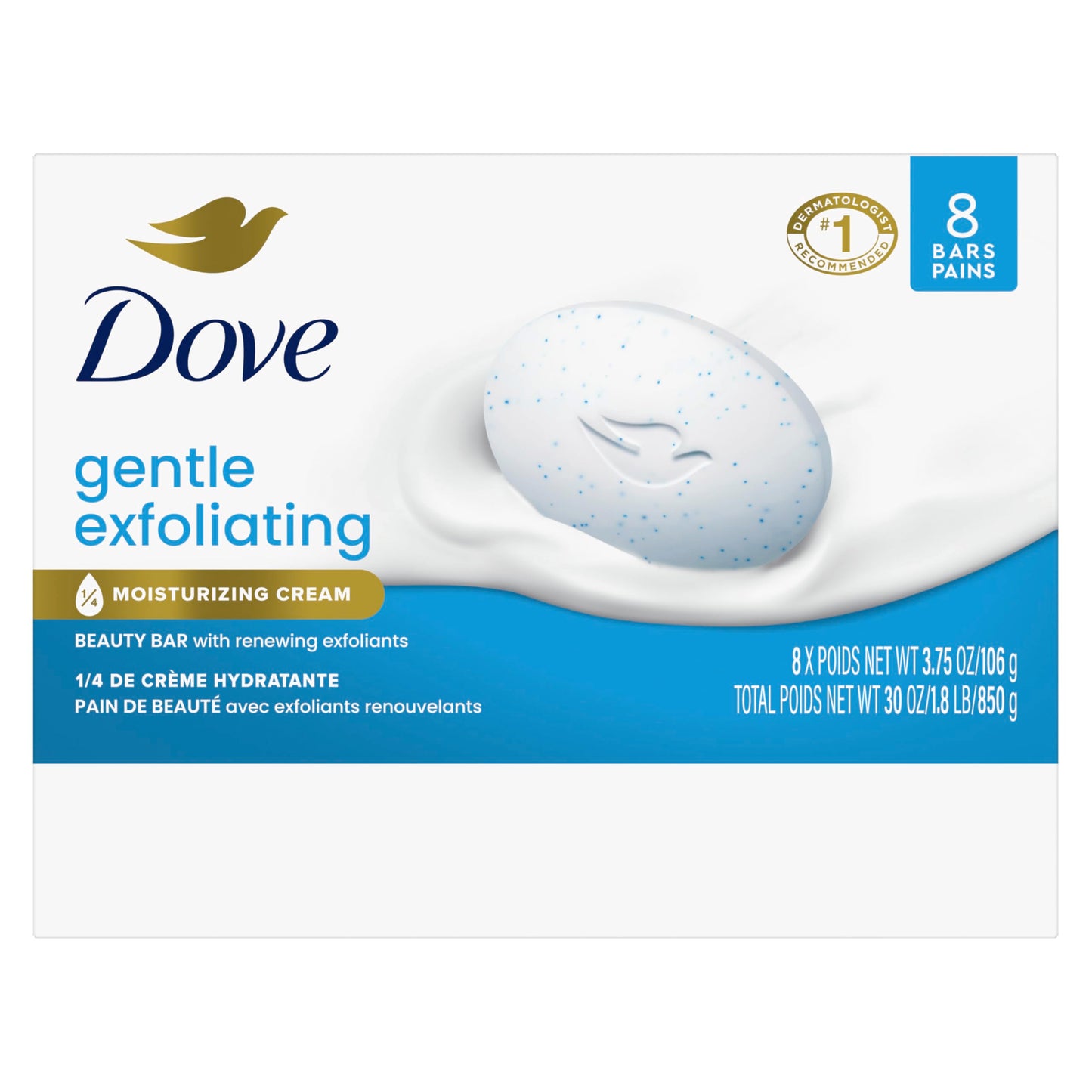 Dove Beauty Bar Soap Glowing Mango & Almond Butters, 8 Bars for Radiant Skin, Illuminates Skin 3.75 oz