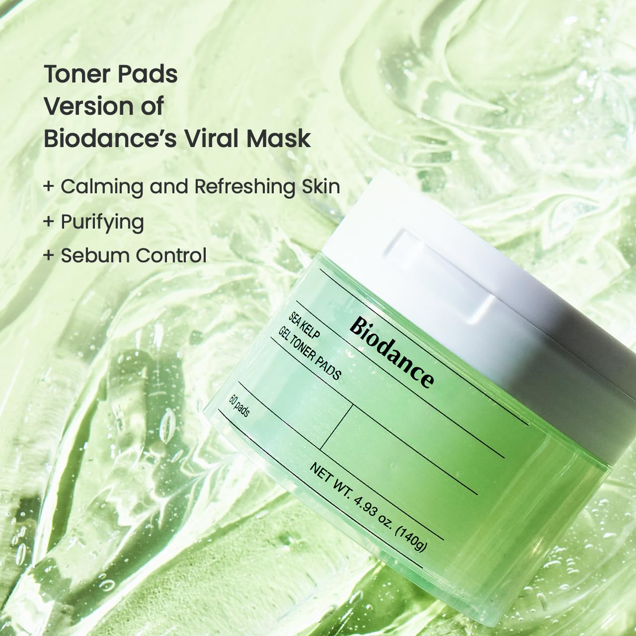 Biodance Collagen Gel Toner Pads, Pore Minimizer for Face, Improving Elasticity, Gentle Exfoliating Korean Toner Pads for Sensitive Skin, 4.93 fl.oz.(140g)*60Pads