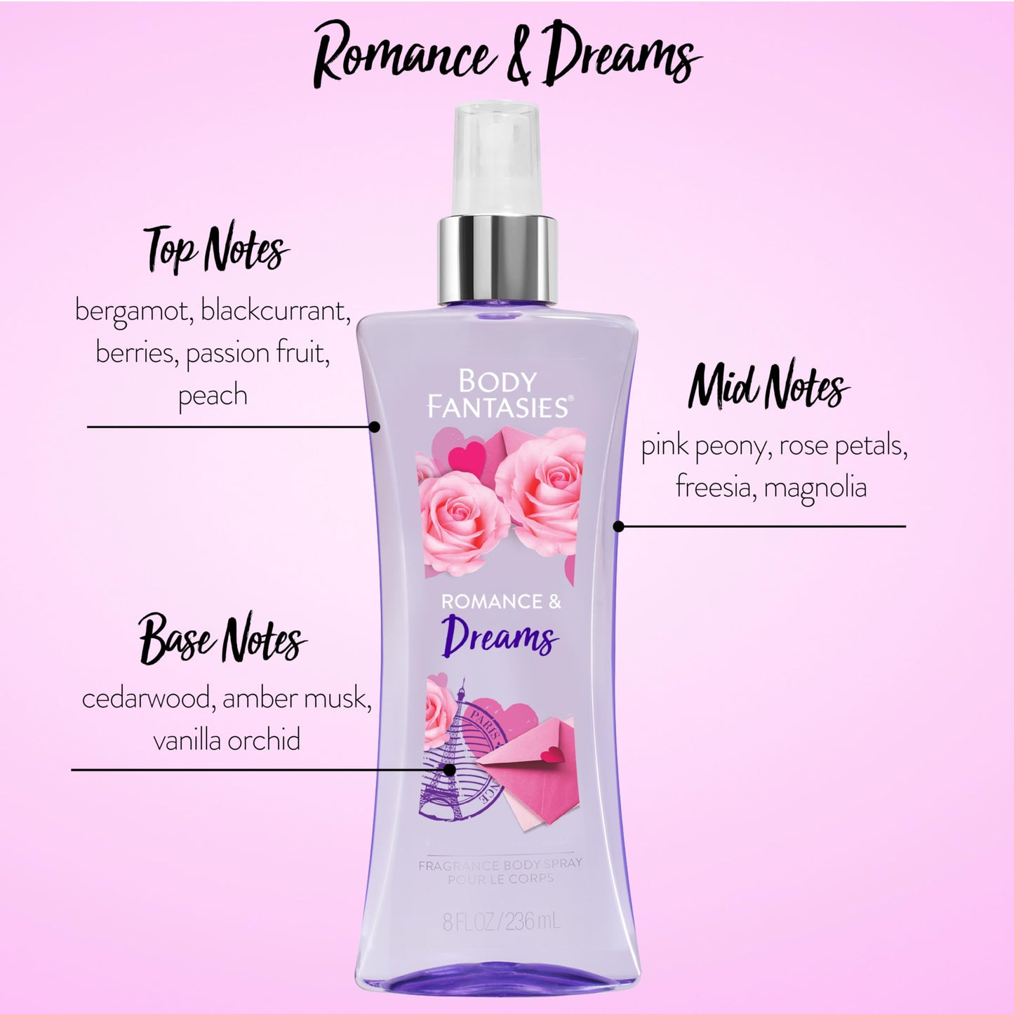 Body Fantasies Signature Fragrance Body Spray, Fresh White Musk, 8 Fluid Ounce