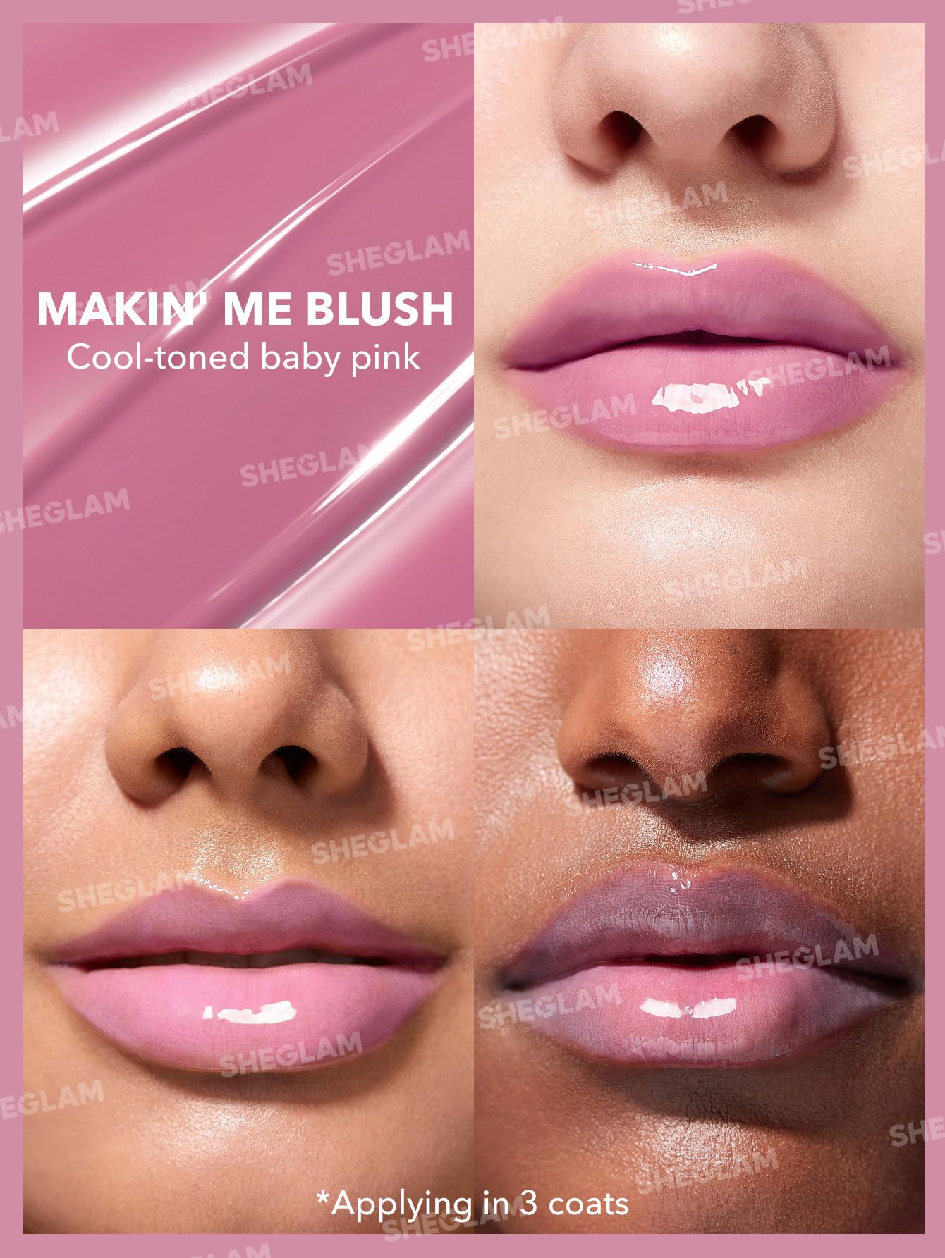 SHEGLAM PoutPerfect Moisturizing Solid Lip Gloss Non Sticky Lipstick with Coconut Oil - Pink Flamingo