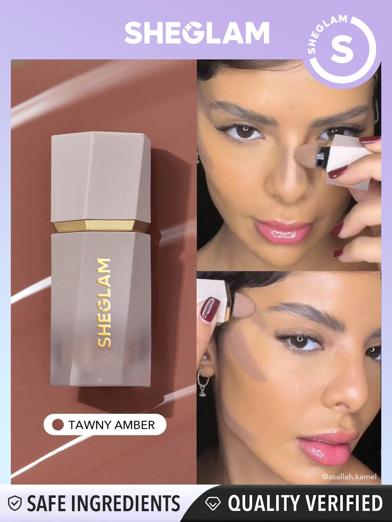 SHEGLAM Sun Sculpt Cool Toned Liquid Contour Stick Long Lasting Cream Bronzer Makeup - Soft Tan