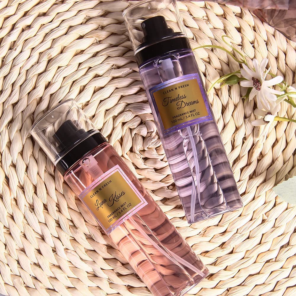 Clean-n-Fresh Body Spray, Mist for Women, Fragrance Sets, Pack of 3, Each 3.4 Fl Oz, Total 10.2 Oz