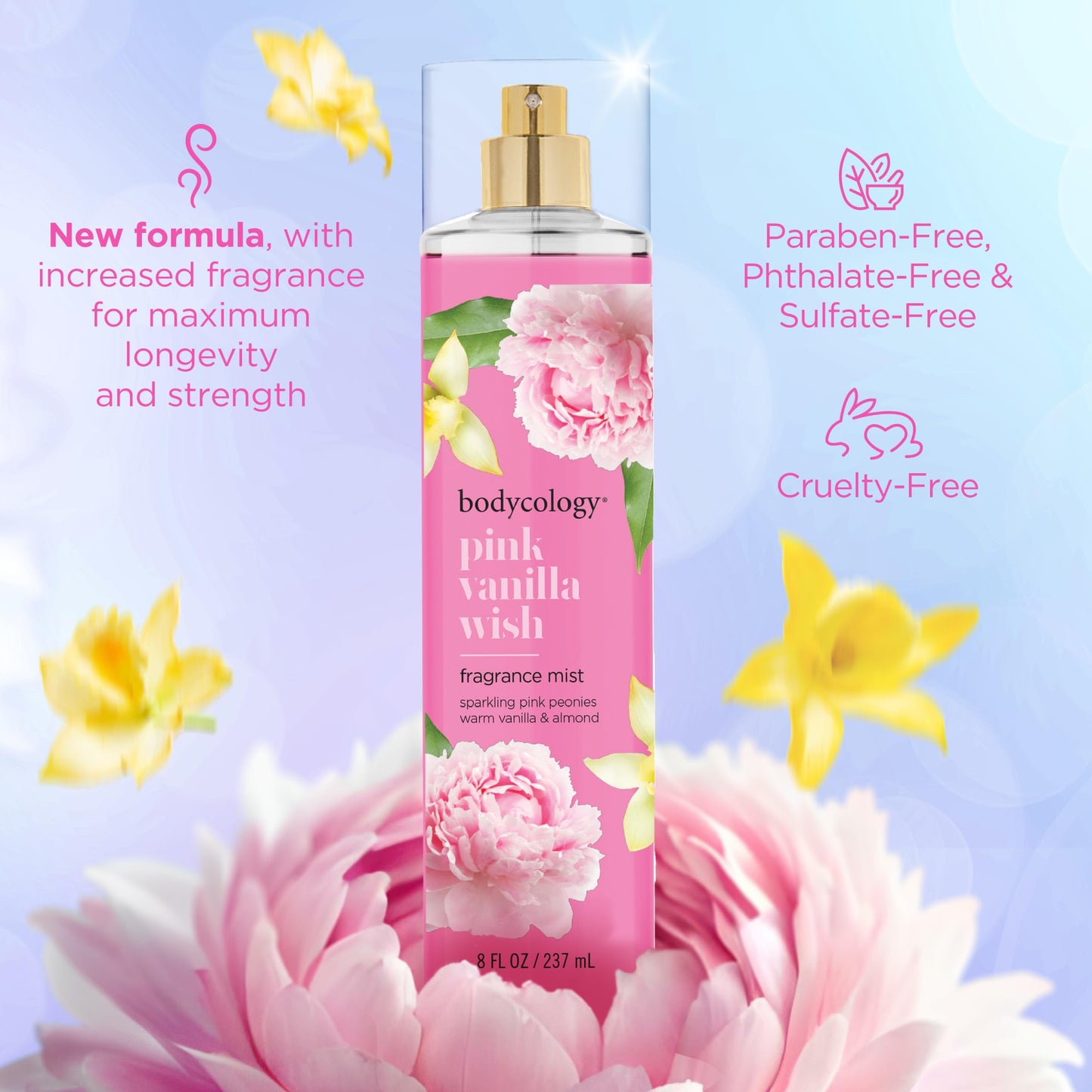 Bodycology Long-Lasting Fragrance Body Mist, Strawberry Cheesecake, 8 fl oz