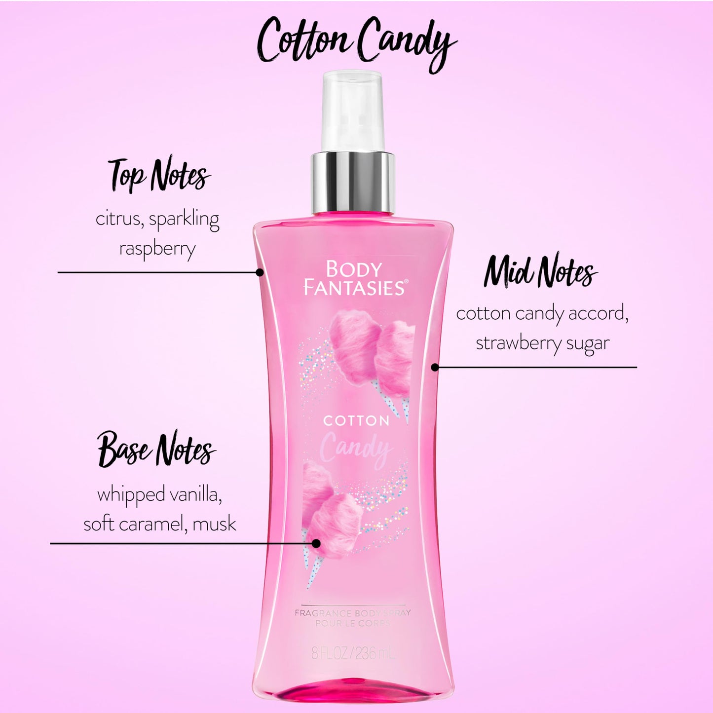Body Fantasies Signature Fragrance Body Spray, Fresh White Musk, 8 Fluid Ounce