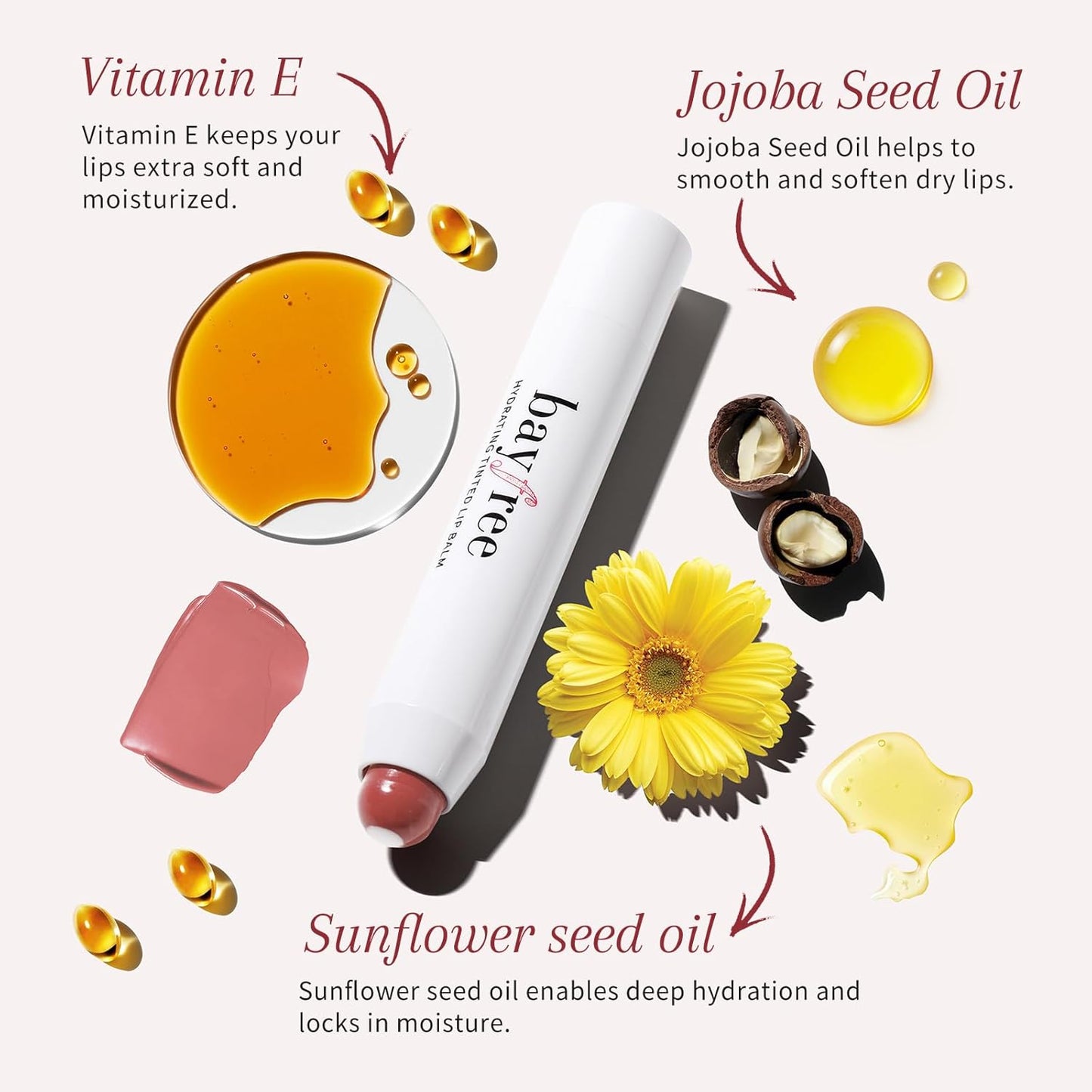 Lip Tint Stain Set Long Lasting Waterproof, Lightweight, Non-sticky, Transfer-Proof & Hydrating Tinted Lip Balm, Natural Gloss Finish, Lightweight