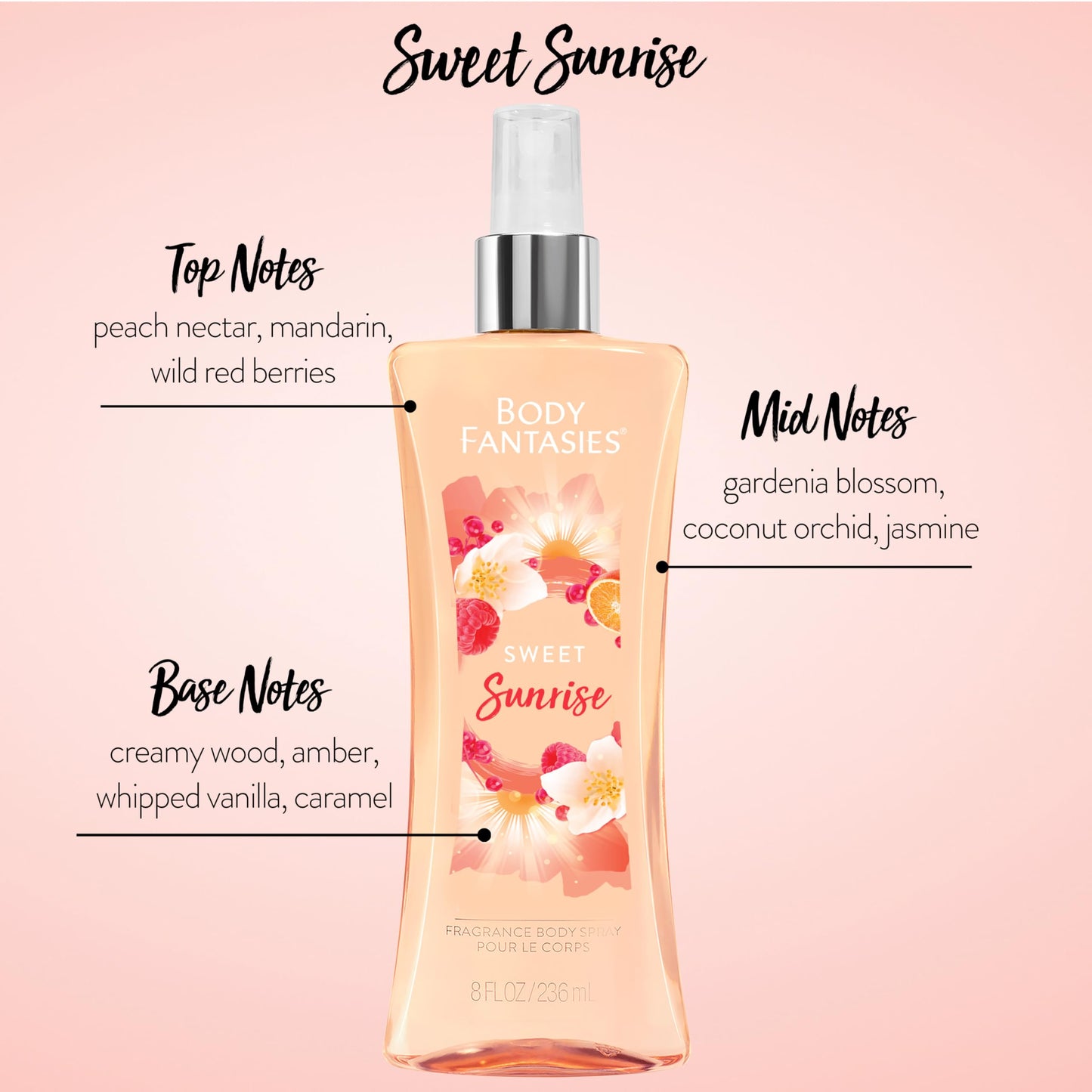 Body Fantasies Signature Fragrance Body Spray, Fresh White Musk, 8 Fluid Ounce