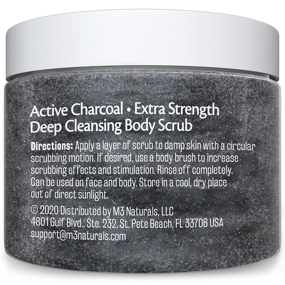 Arabica Coffee Scrub for Hands, Feet, and Body, Exfoliating Scrub with Collagen and Stem Cells, Face Cleanser for Cellulite, Fine Lines, and Stretch Marks by M3 Naturals (1 Pack)