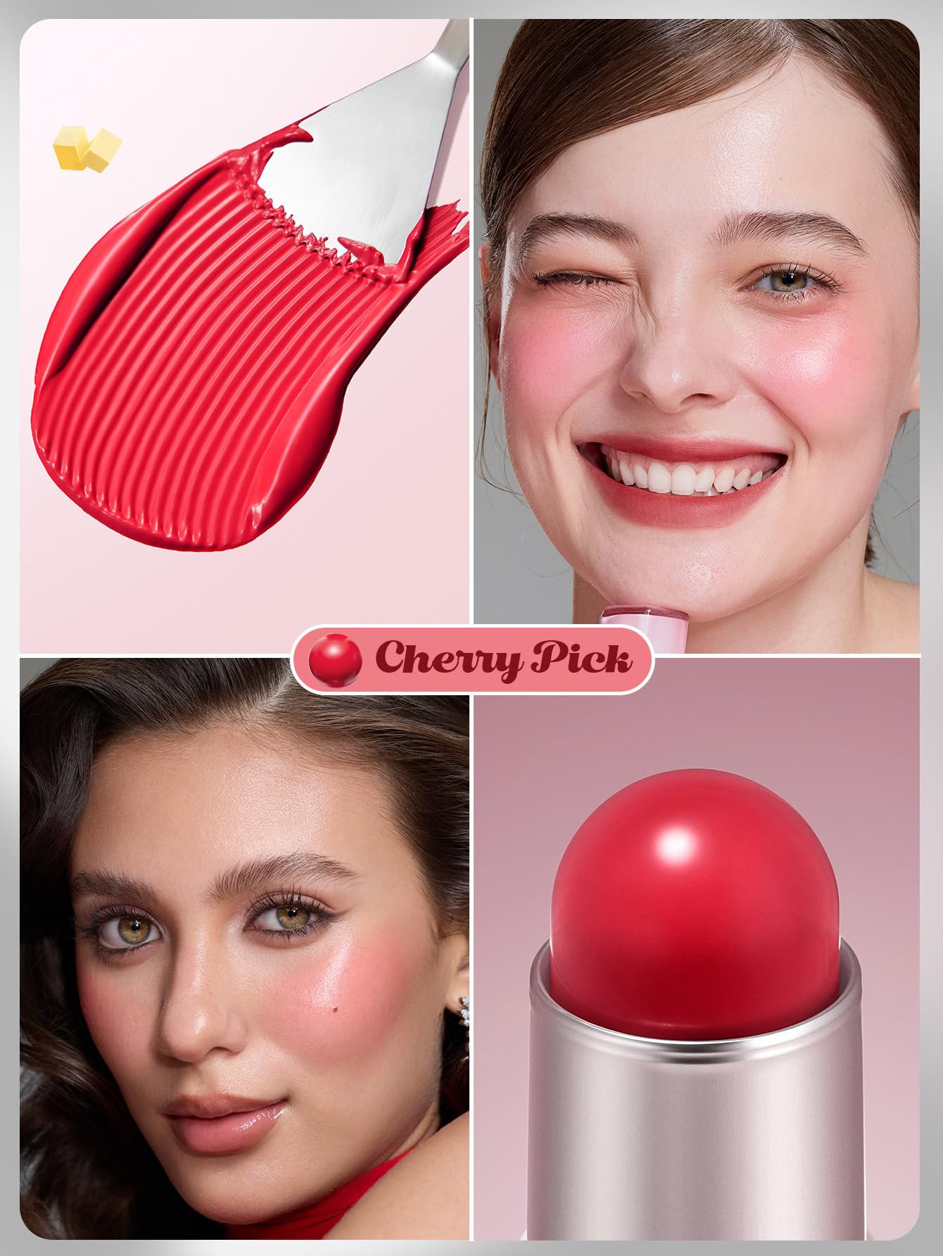 SHEGLAM Buttery Bliss Blush Stick Cream Milk Makeup Blush-Guava Juice