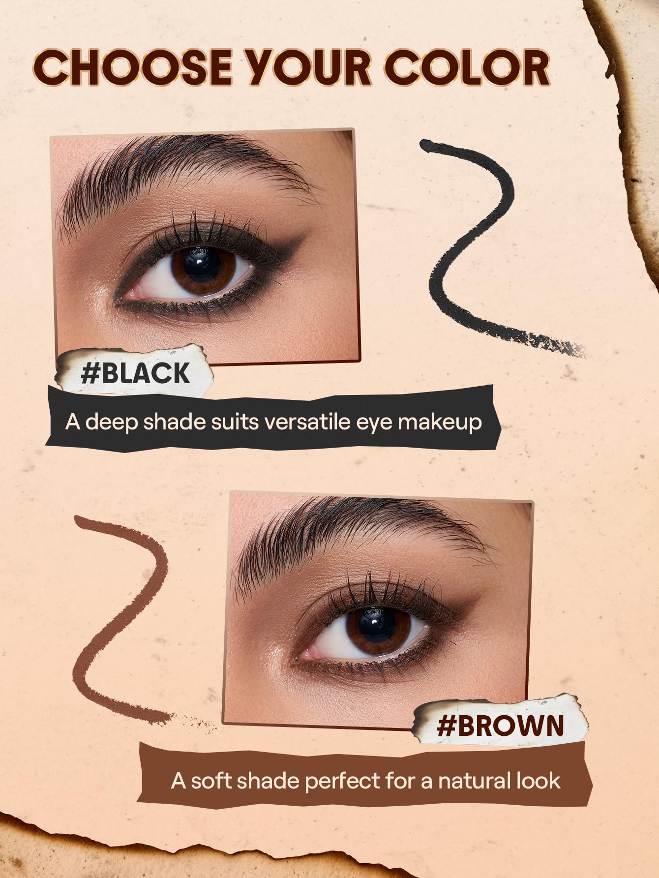 SHEGLAM Gel Glide Eyeliner Pencil Creamy Waterproof Smudgeproof Longwearing Eyeliner-Brown