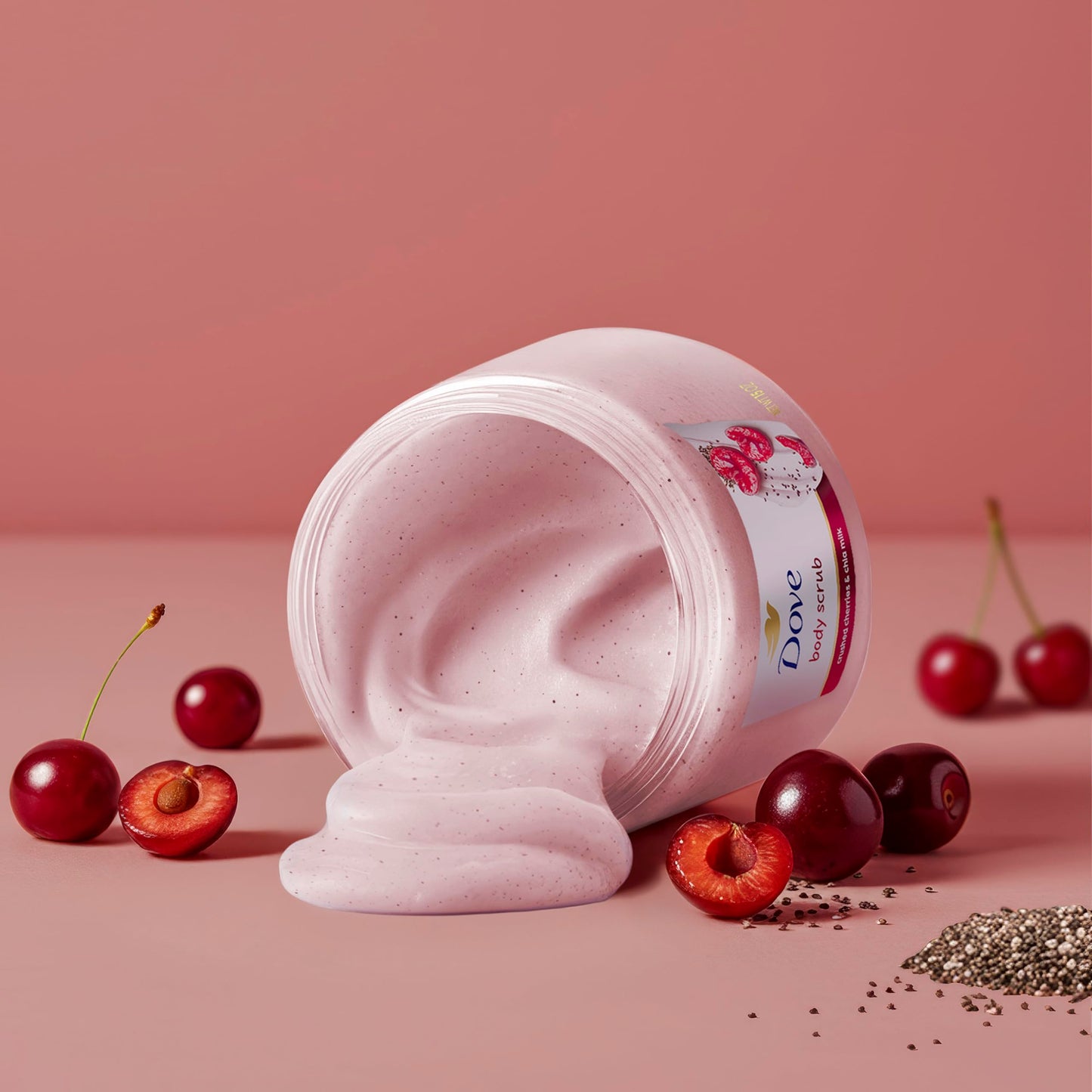 Dove Body Scrub Dragon Fruit & Coconut Cream Body Scrub Exfoliates and Deeply Nourishes for Smooth, Radiant Skin 15 oz
