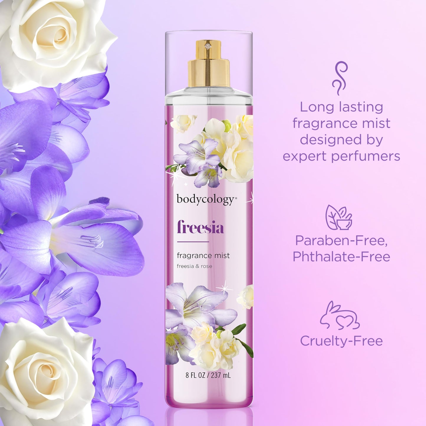 Bodycology Long-Lasting Fragrance Body Mist, Strawberry Cheesecake, 8 fl oz