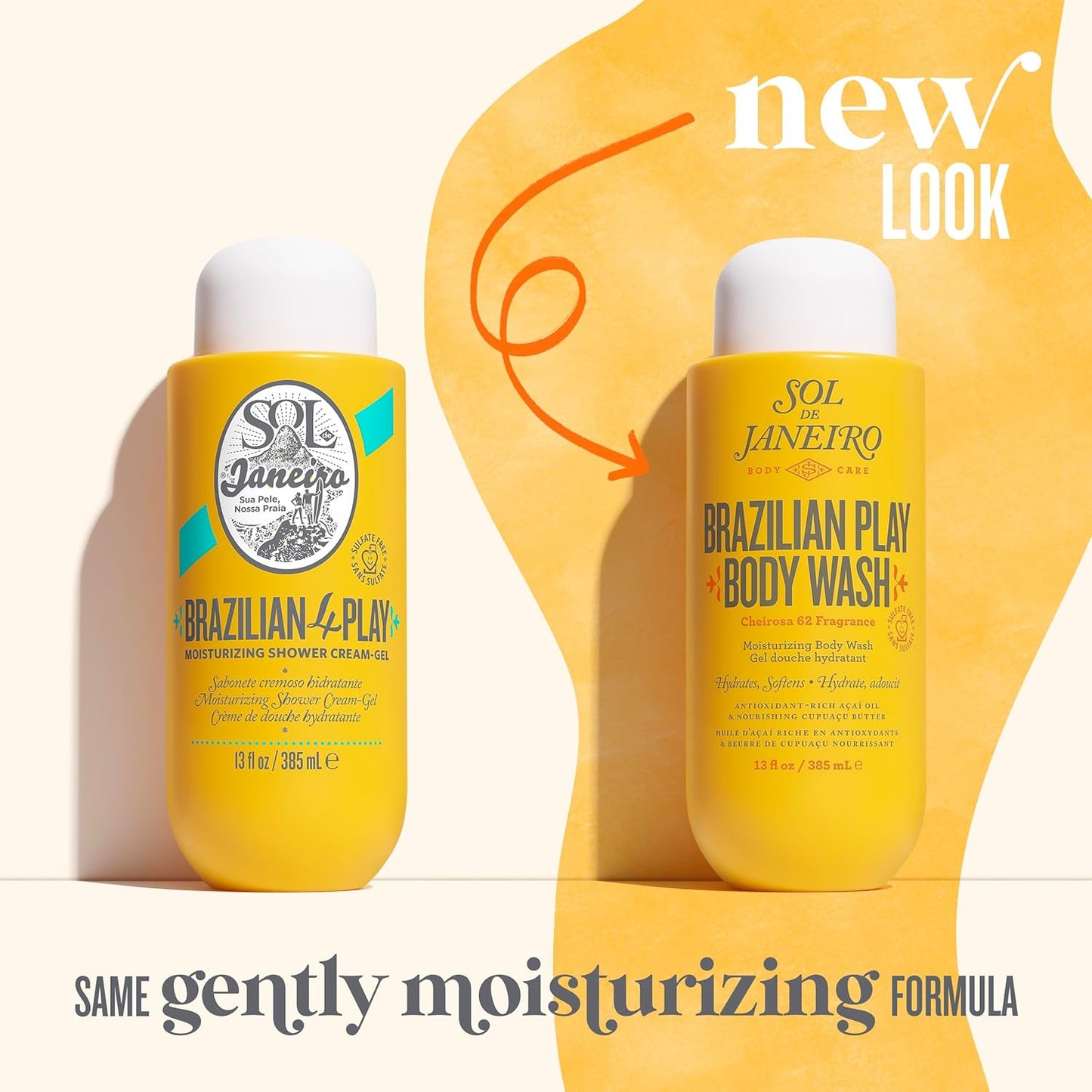 SOL DE JANEIRO Brazilian Bum Bum Cream and Brazilian Play Moisturizing Shower Cream Gel Body Wash Full Size Bundle, Amazon Exclusive