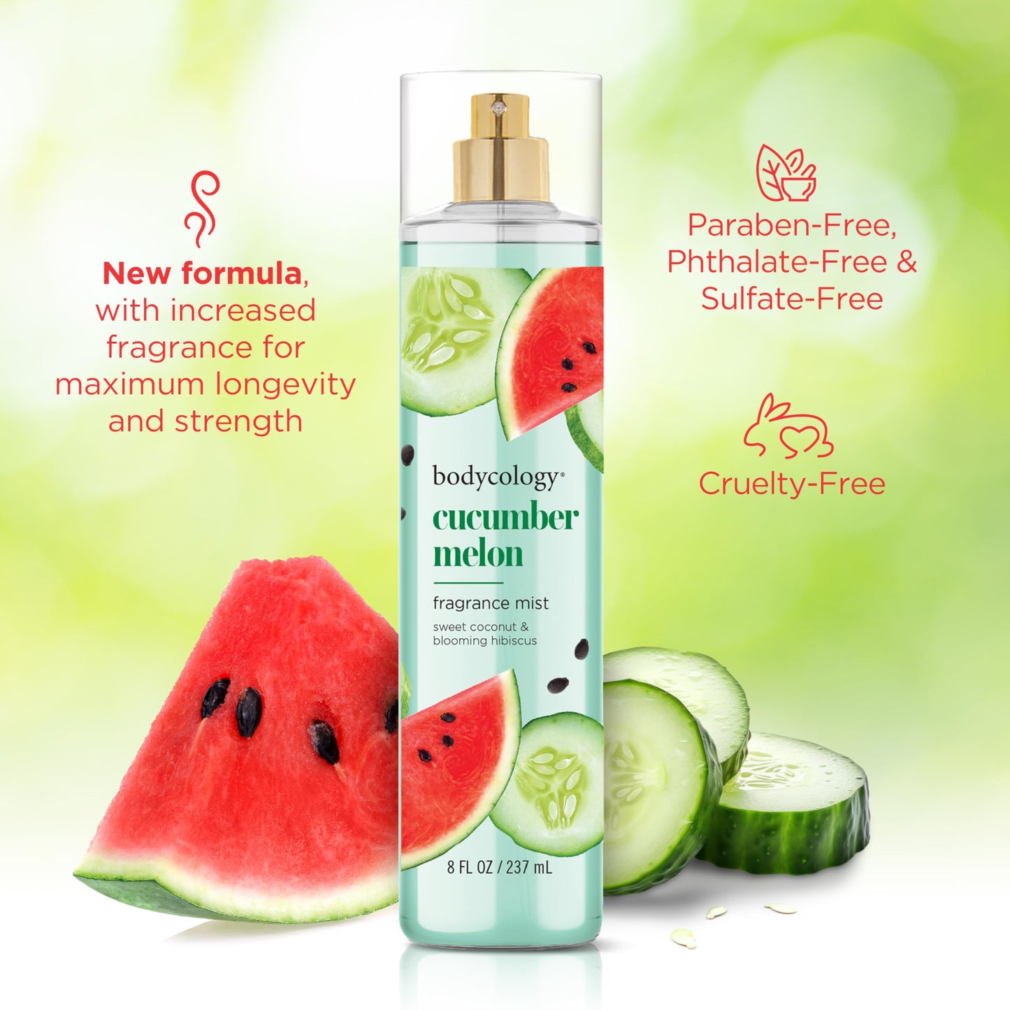 Bodycology Long-Lasting Fragrance Body Mist, Strawberry Cheesecake, 8 fl oz