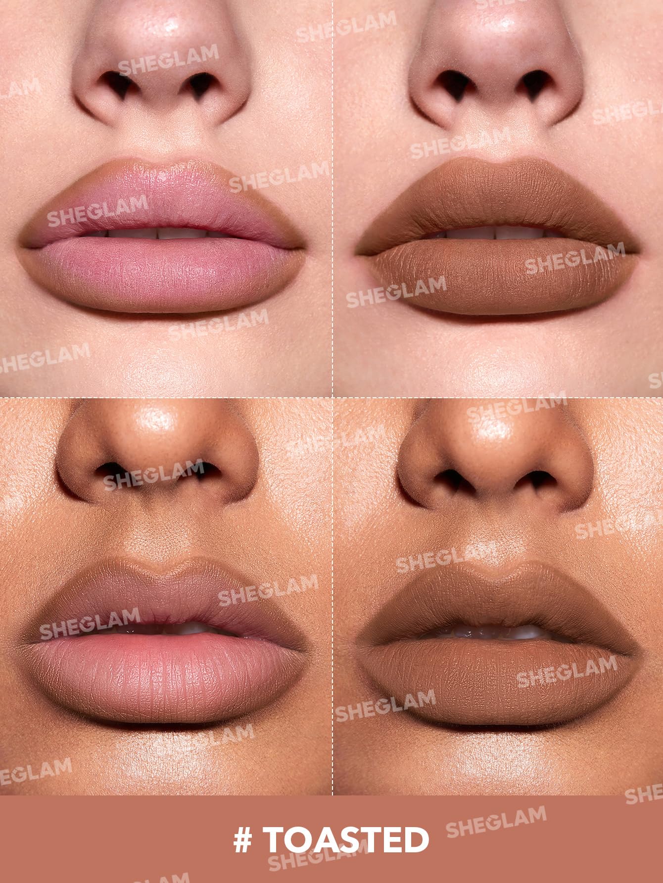 SHEGLAM Lip Liner Creamy Matte Pencil High Pigment Not Easy to Fade Silky Smooth Matte Contour Tint Lip Makeup-Neutral