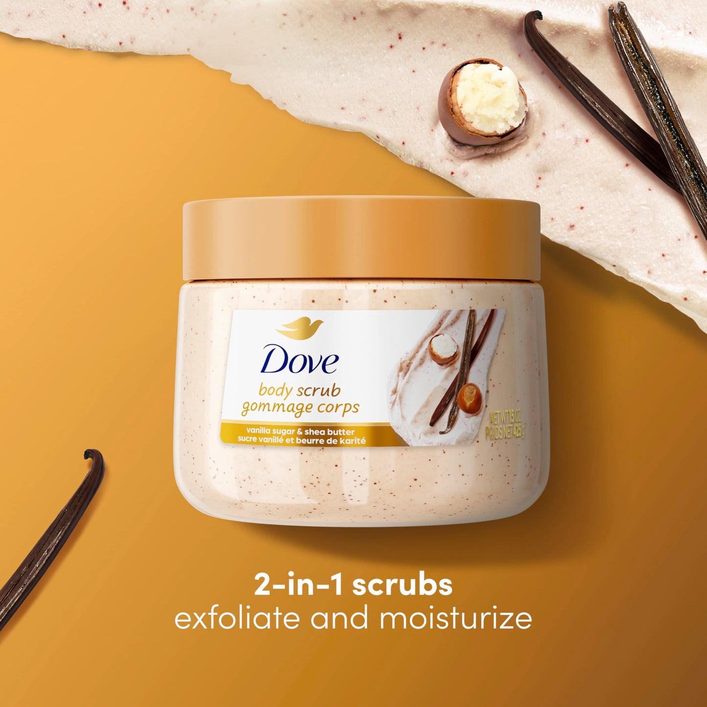 Dove Body Scrub Dragon Fruit & Coconut Cream Body Scrub Exfoliates and Deeply Nourishes for Smooth, Radiant Skin 15 oz