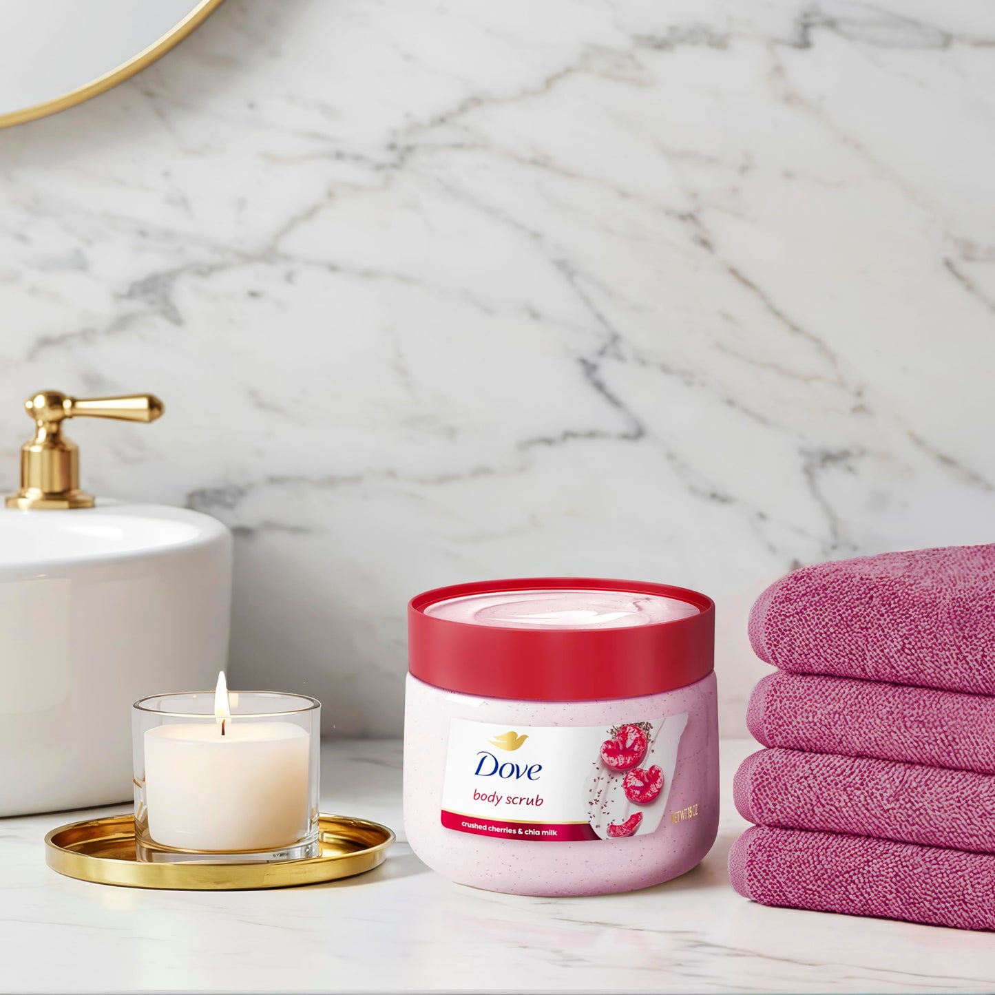 Dove Body Scrub Dragon Fruit & Coconut Cream Body Scrub Exfoliates and Deeply Nourishes for Smooth, Radiant Skin 15 oz