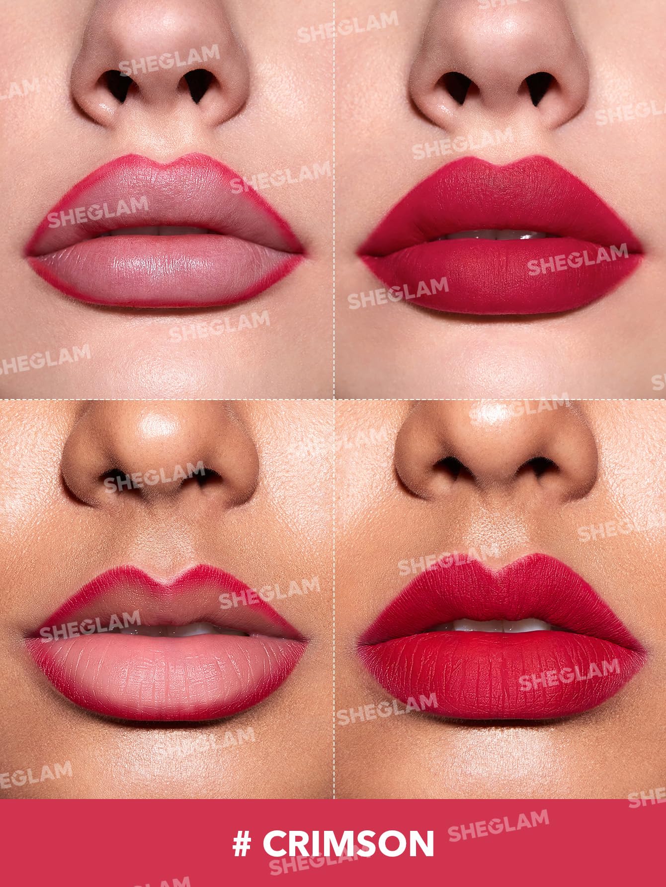 SHEGLAM Lip Liner Creamy Matte Pencil High Pigment Not Easy to Fade Silky Smooth Matte Contour Tint Lip Makeup-Neutral