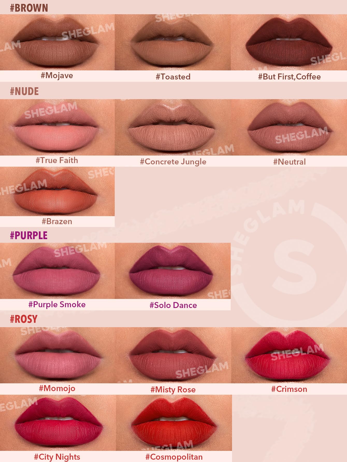 SHEGLAM Lip Liner Creamy Matte Pencil High Pigment Not Easy to Fade Silky Smooth Matte Contour Tint Lip Makeup-Neutral