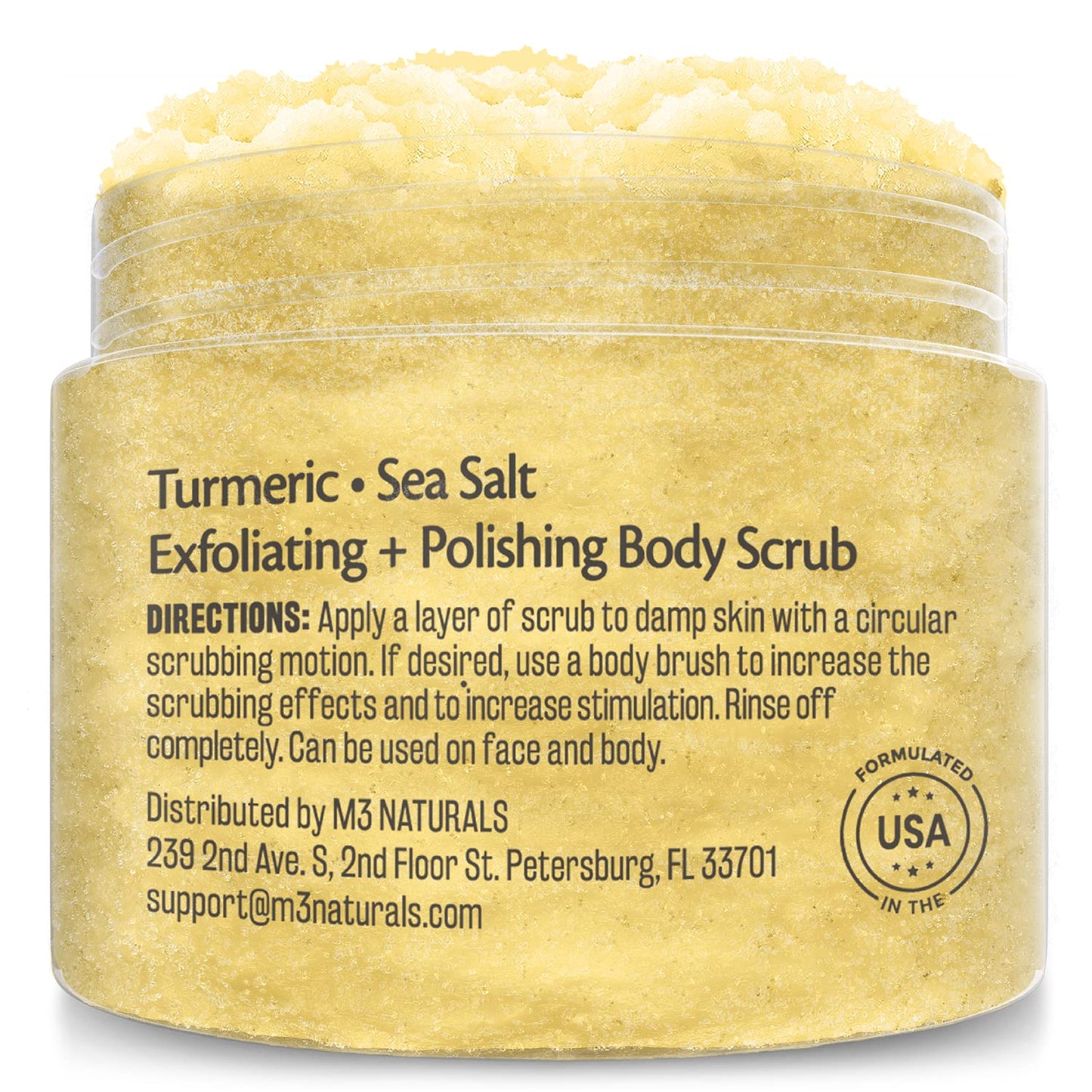 Arabica Coffee Scrub for Hands, Feet, and Body, Exfoliating Scrub with Collagen and Stem Cells, Face Cleanser for Cellulite, Fine Lines, and Stretch Marks by M3 Naturals (1 Pack)