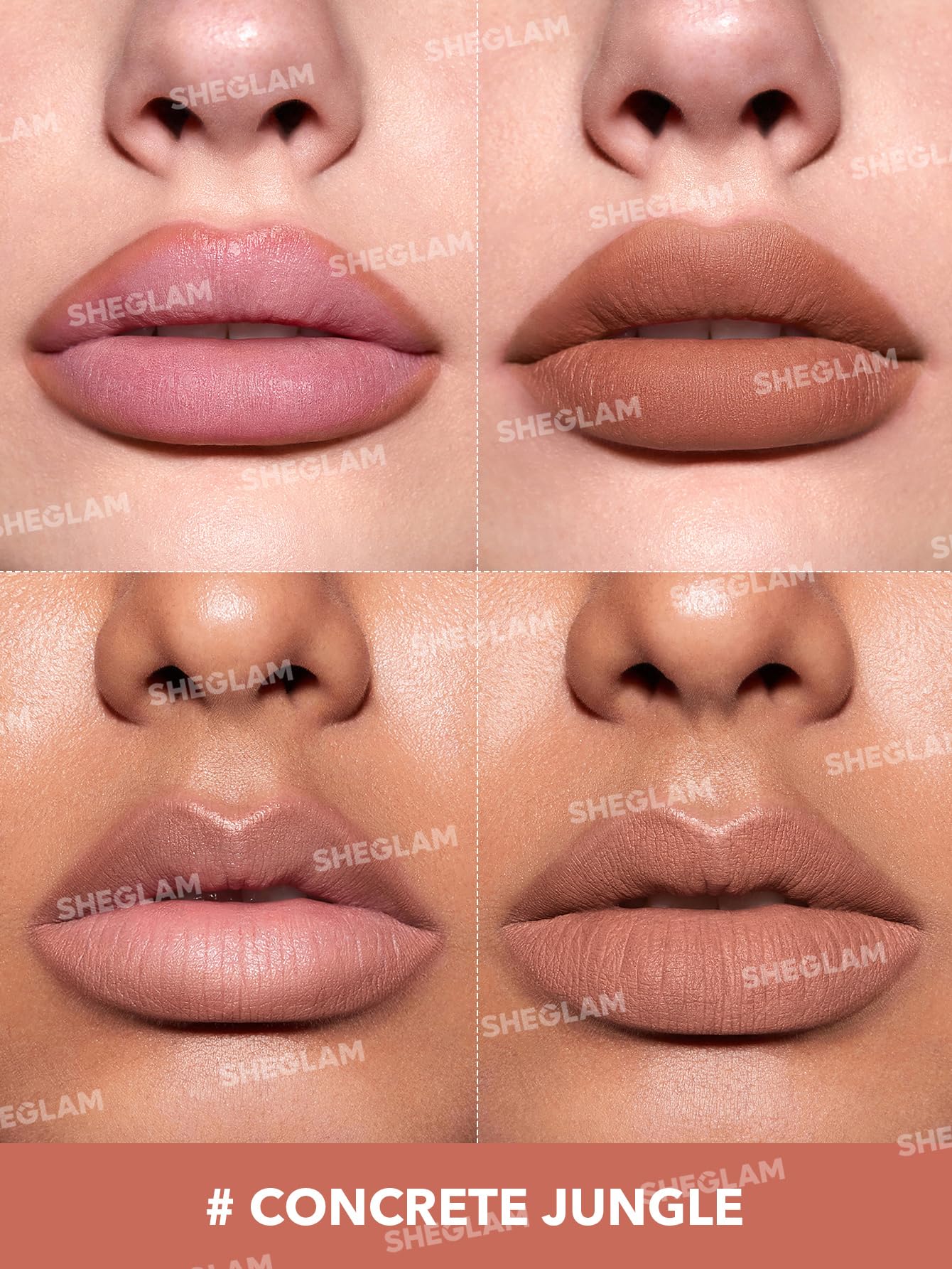SHEGLAM Lip Liner Creamy Matte Pencil High Pigment Not Easy to Fade Silky Smooth Matte Contour Tint Lip Makeup-Neutral