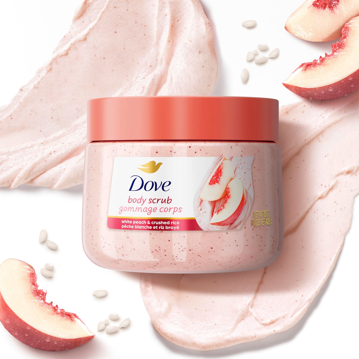 Dove Body Scrub Dragon Fruit & Coconut Cream Body Scrub Exfoliates and Deeply Nourishes for Smooth, Radiant Skin 15 oz