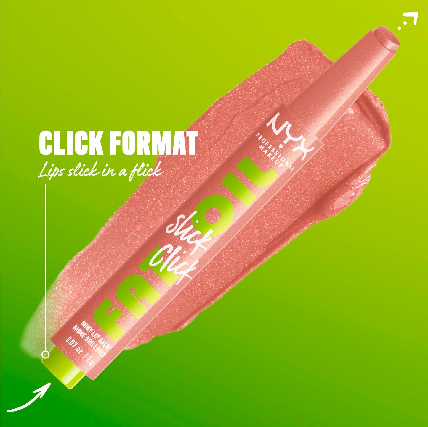 NYX PROFESSIONAL MAKEUP Fat Oil Slick Click, Lightweight, Buildable, Pigmented Vegan Lip Balm - No Filter Needed