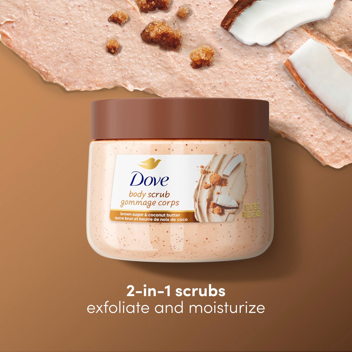 Dove Body Scrub Dragon Fruit & Coconut Cream Body Scrub Exfoliates and Deeply Nourishes for Smooth, Radiant Skin 15 oz