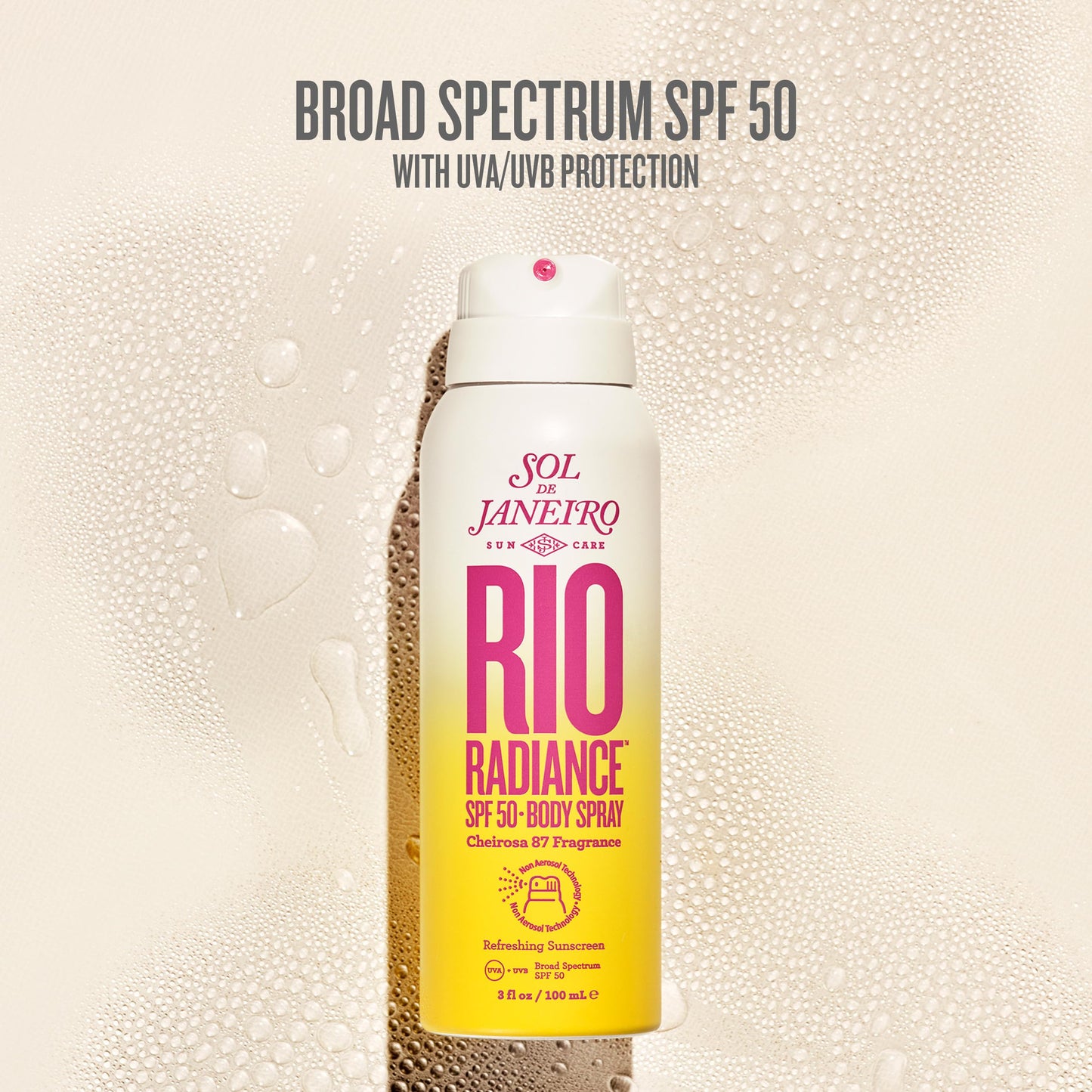 SOL DE JANEIRO Rio Radiance SPF 50 Body Spray Broad Spectrum | Spray Sunscreen for Body | Niacinamide and Antioxidants | Sheer Coverage | UV Protection